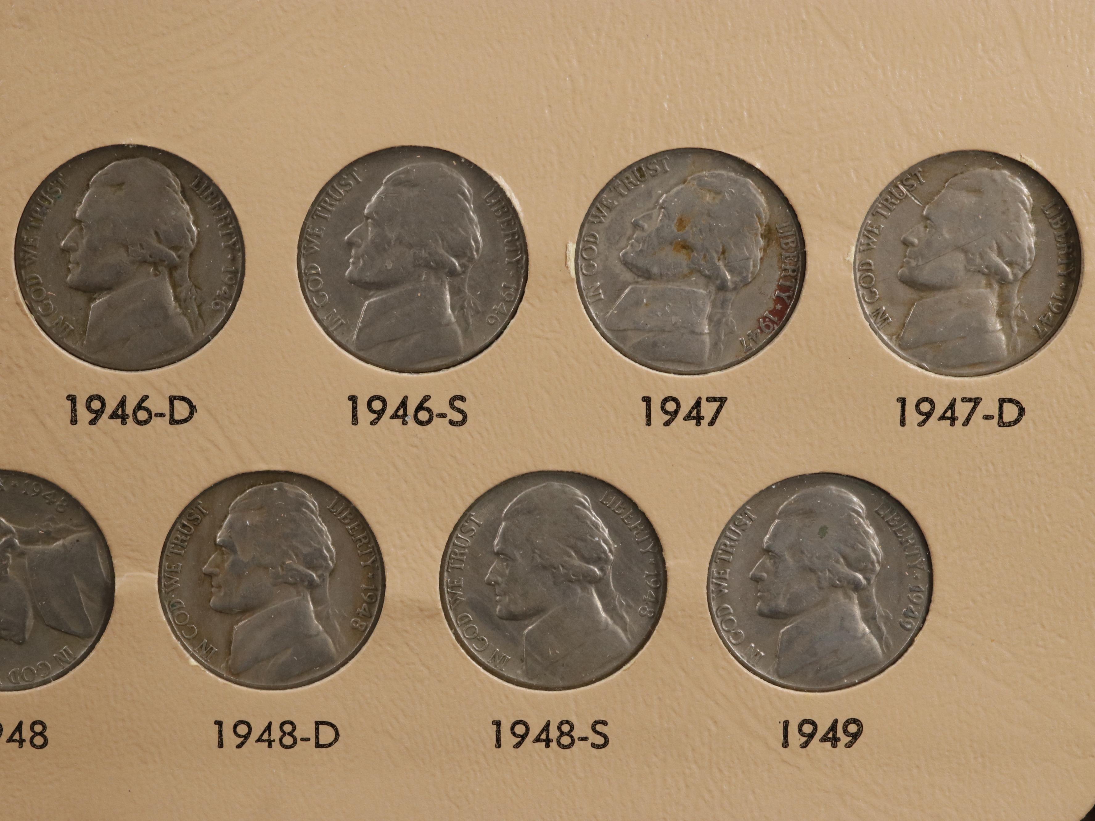 Complete Set of Buffalo and Jefferson Nickels 1913-2001