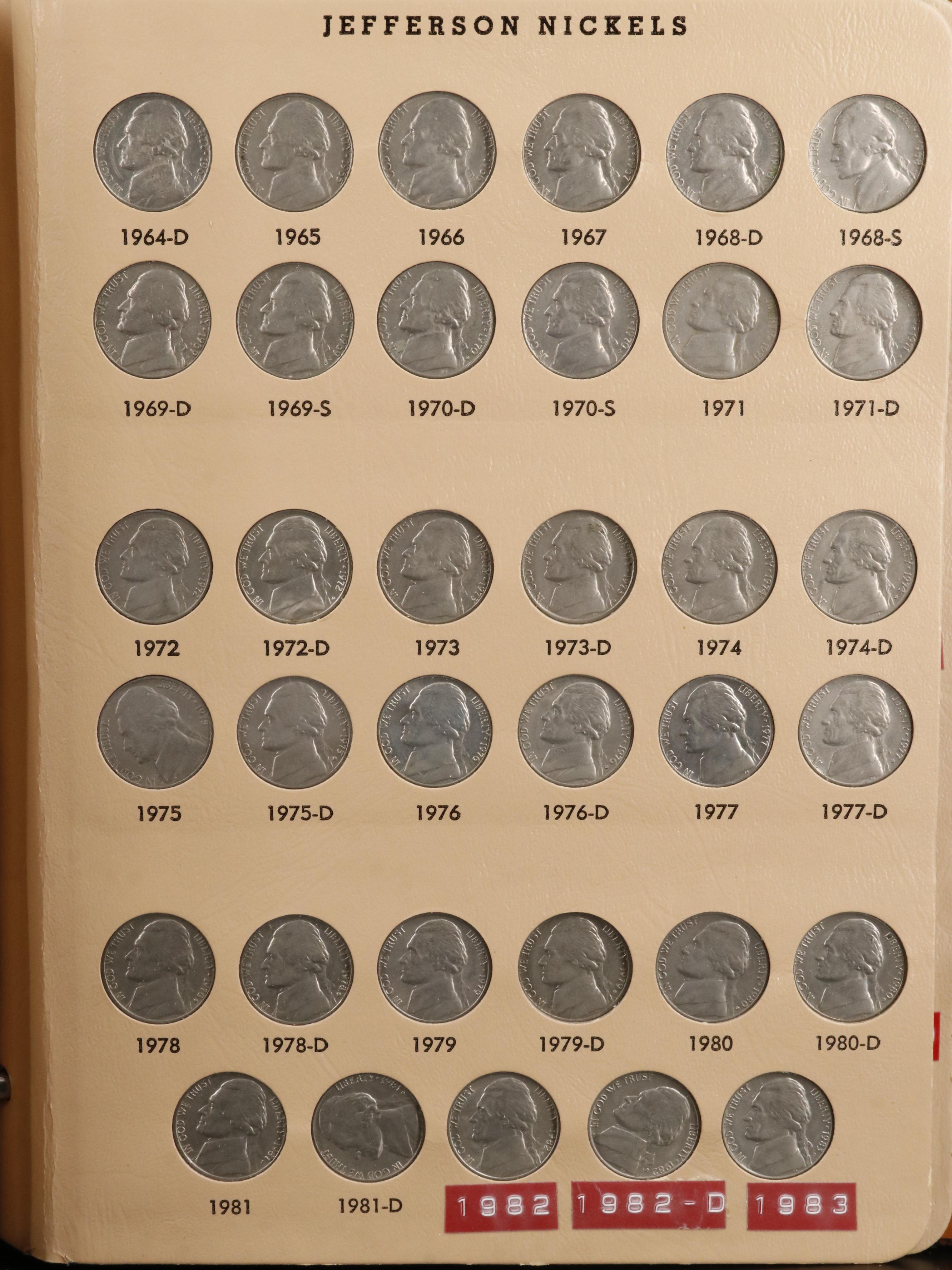 Complete Set of Buffalo and Jefferson Nickels 1913-2001