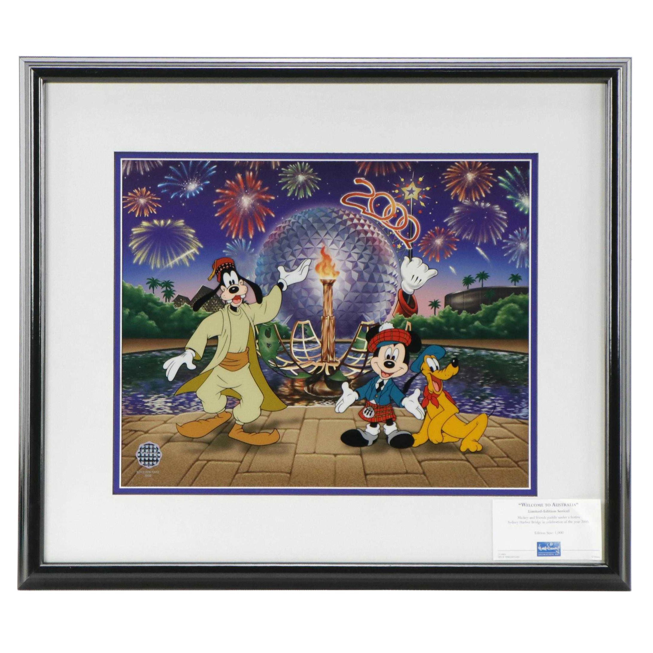 Disney Mickey Mouse Sericel "Worldwide Welcome," 2000