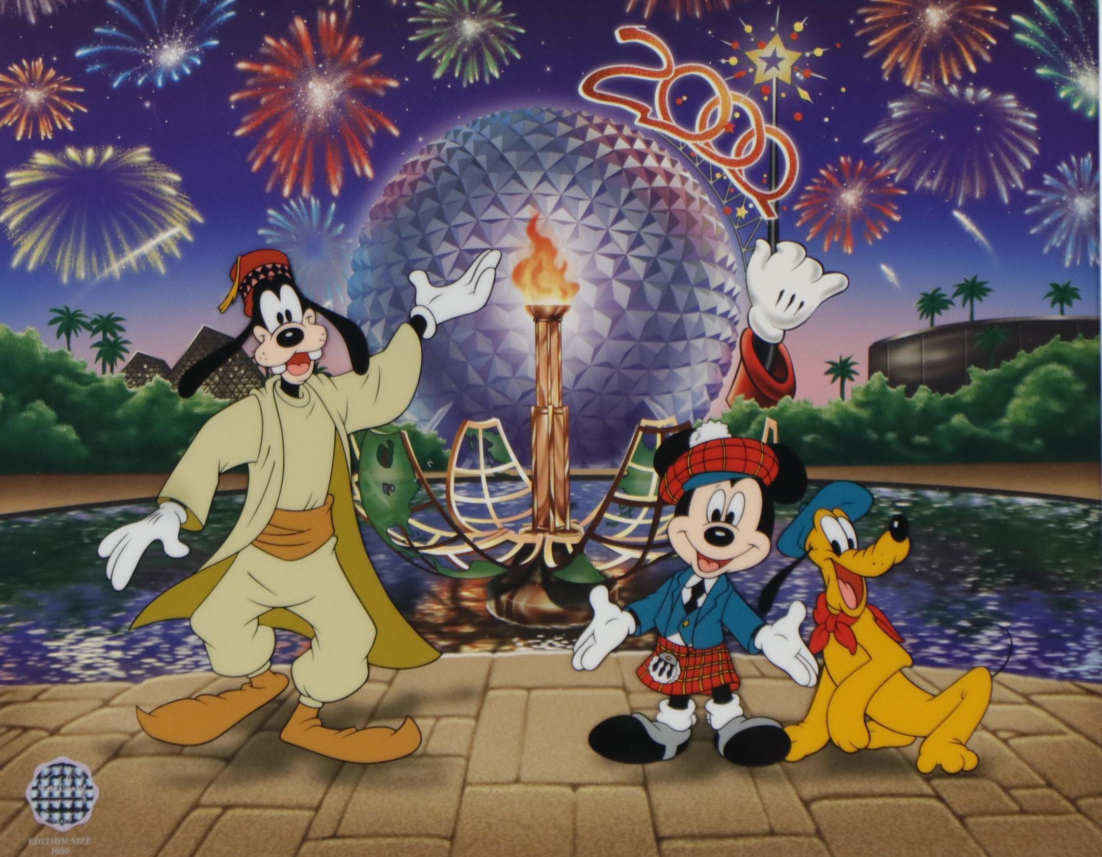 Disney Mickey Mouse Sericel "Worldwide Welcome," 2000