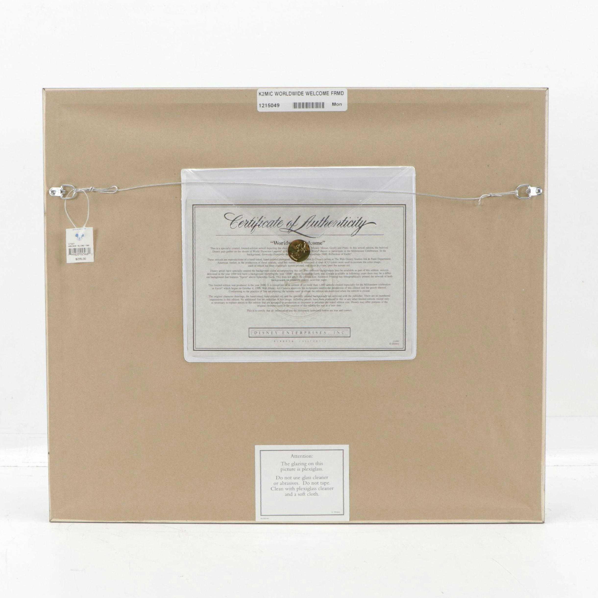 Disney Mickey Mouse Sericel "Worldwide Welcome," 2000