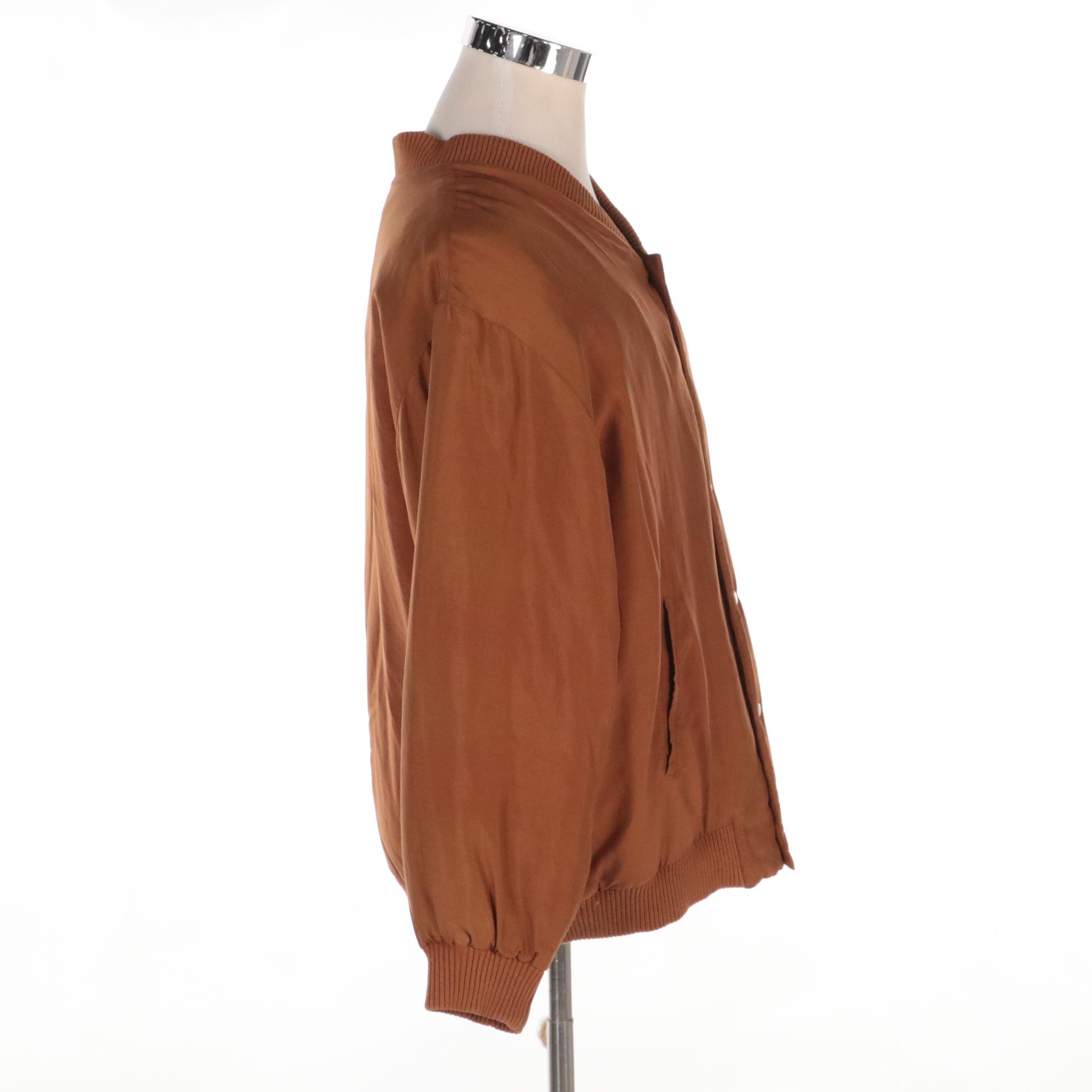 Men's Tweeds Silk and Ribbed Knit Snap-Front Jacket