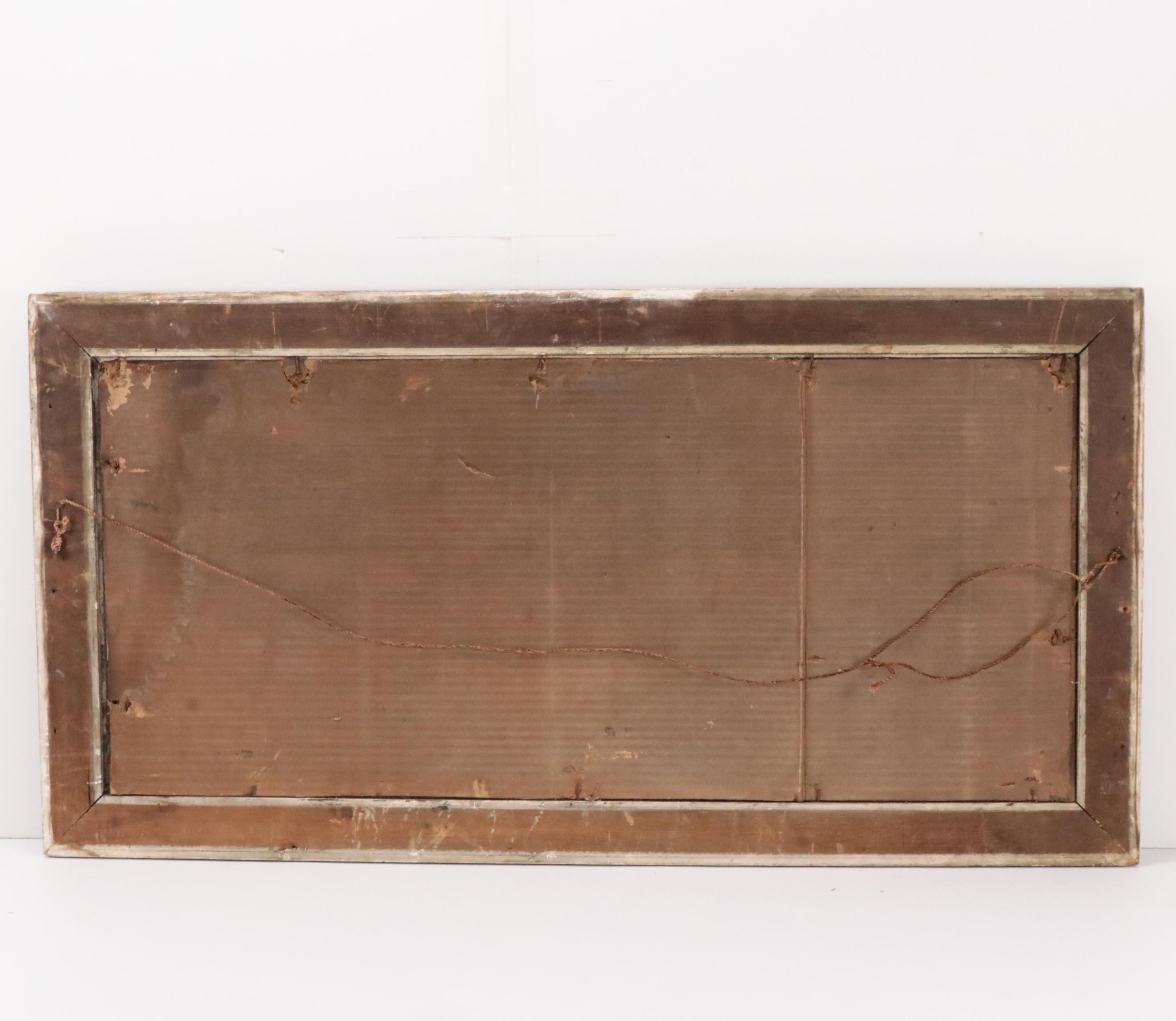 Landscape Oil Painting of Moonlight Night Campfire Scene, Late 20th Century