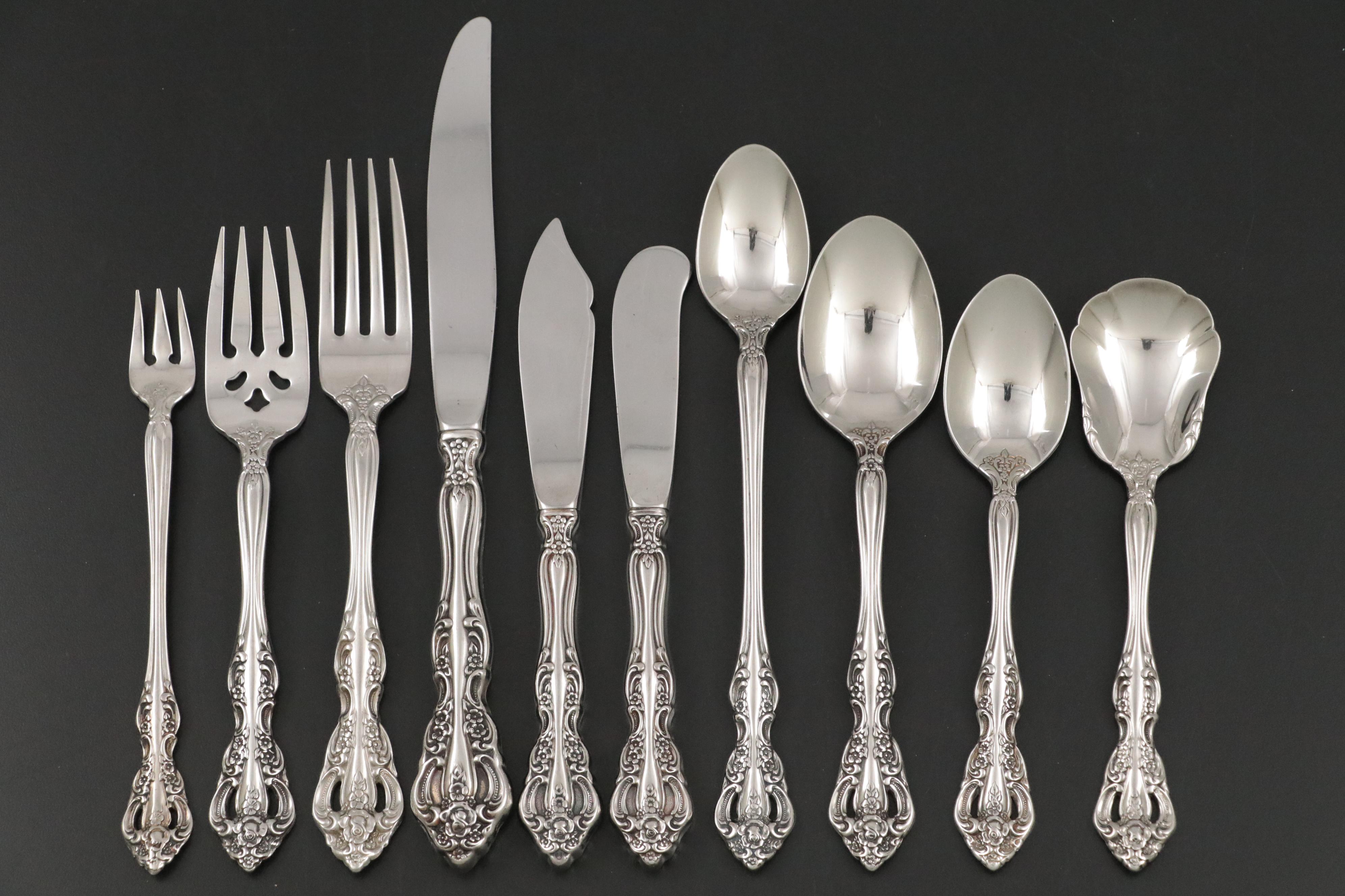 Oneida "Michelangelo" Stainless Steel Demitasse Spoons, Dinner Forks