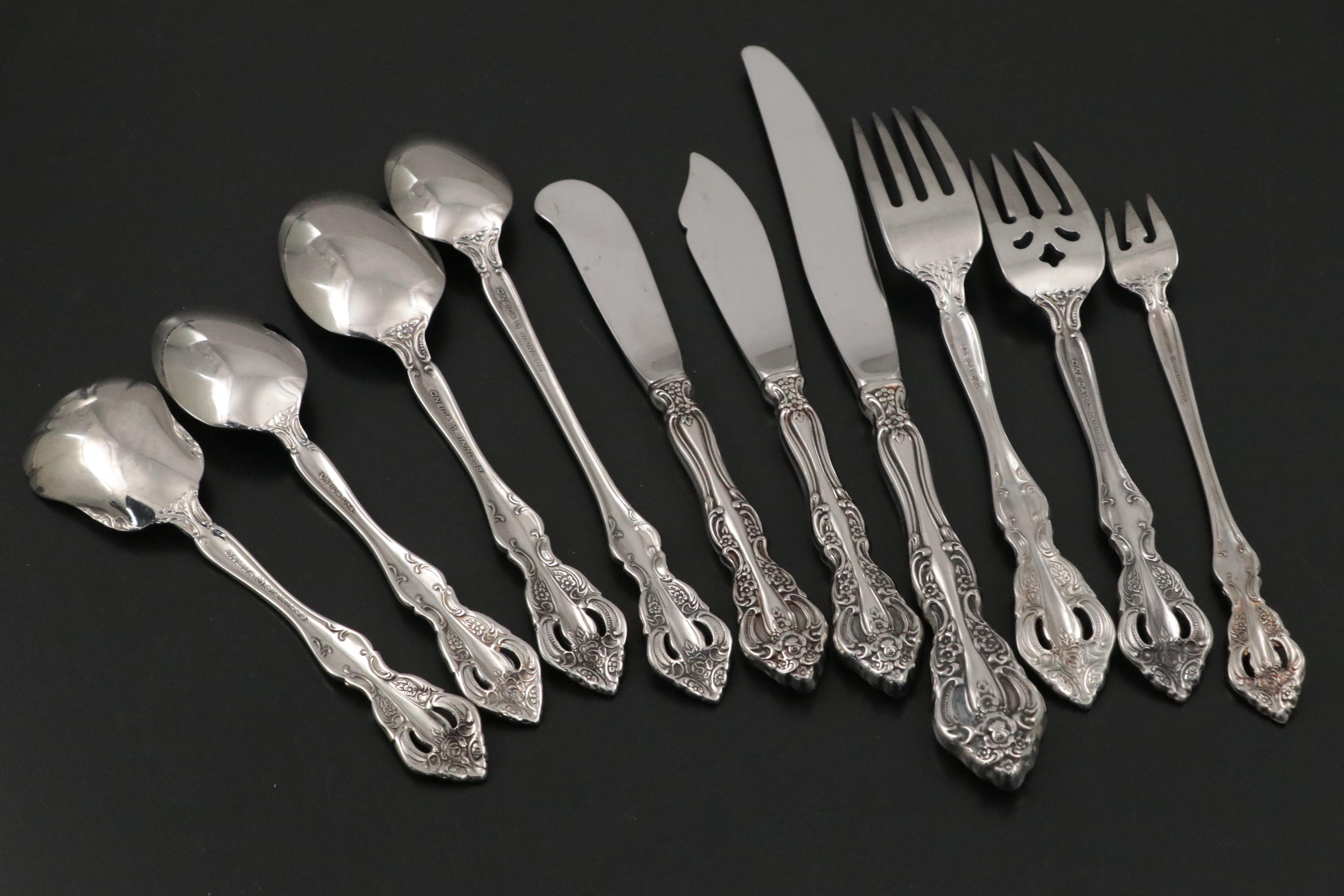 Oneida "Michelangelo" Stainless Steel Demitasse Spoons, Dinner Forks