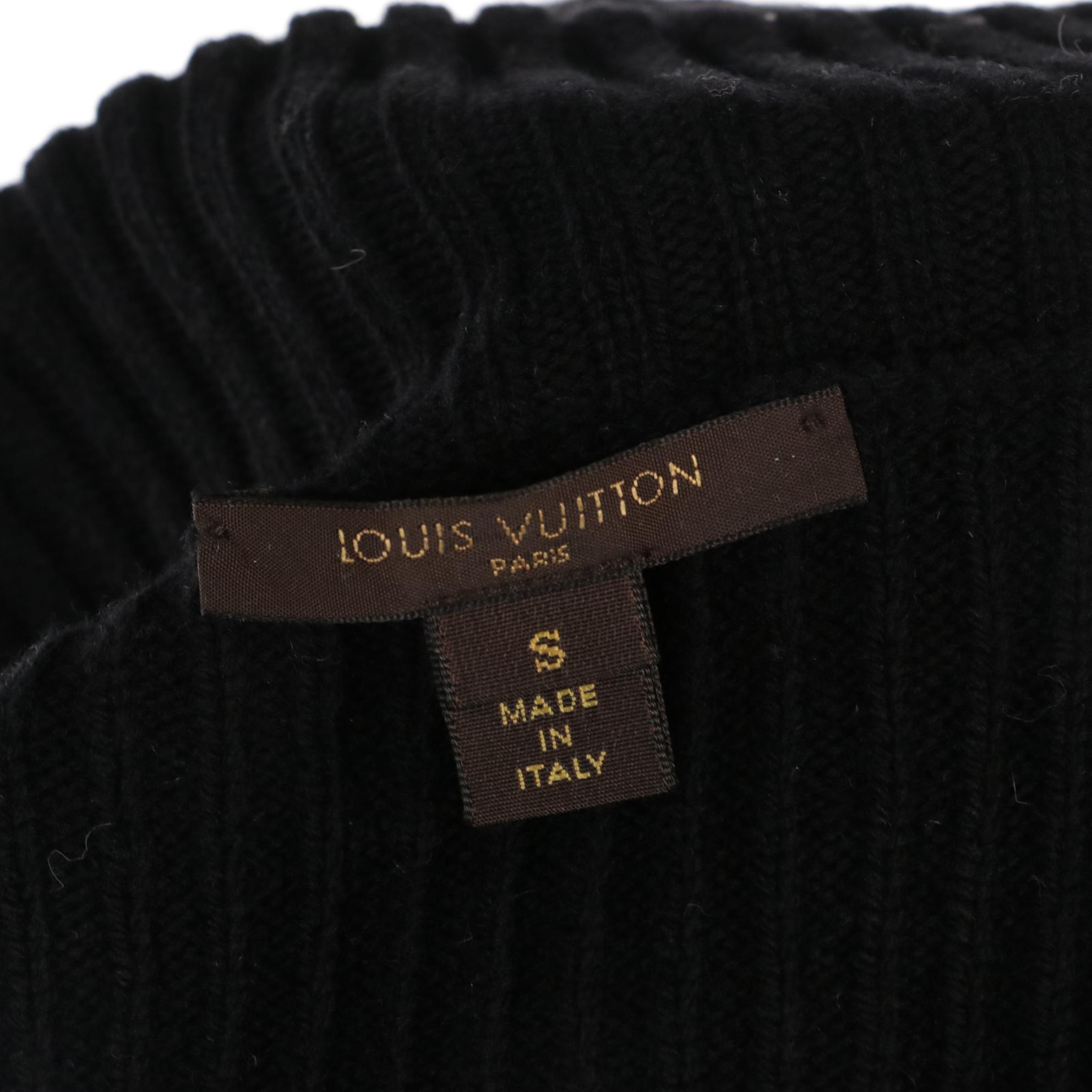 Louis Vuitton Monogram Logo Rabbit Fur and Ribbed Knit Wool Zipper-Front Jacket