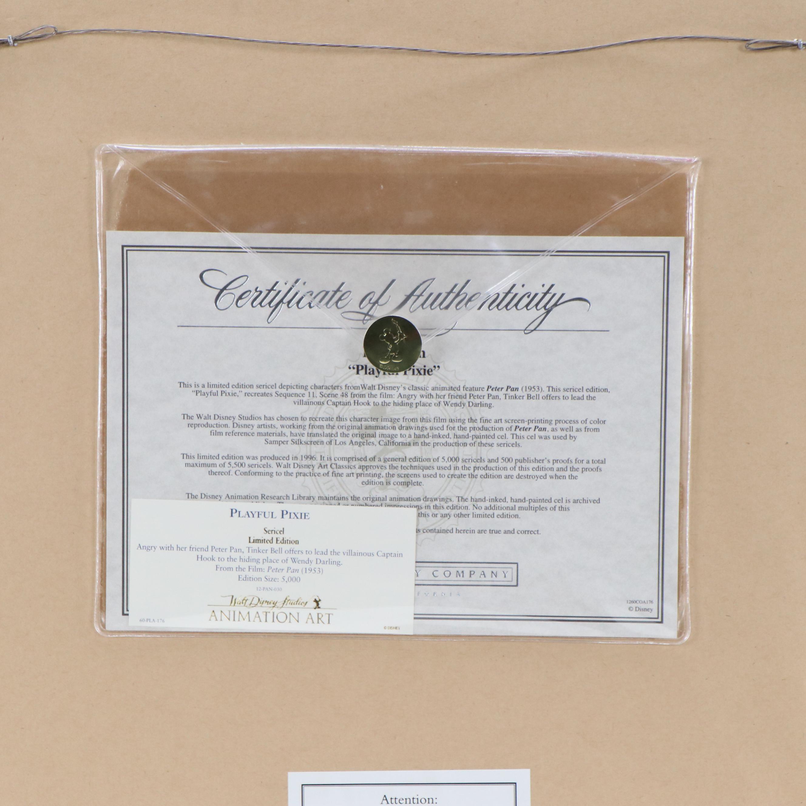 Disney Tinkerbell Sericel "Playful Pixie," 1996