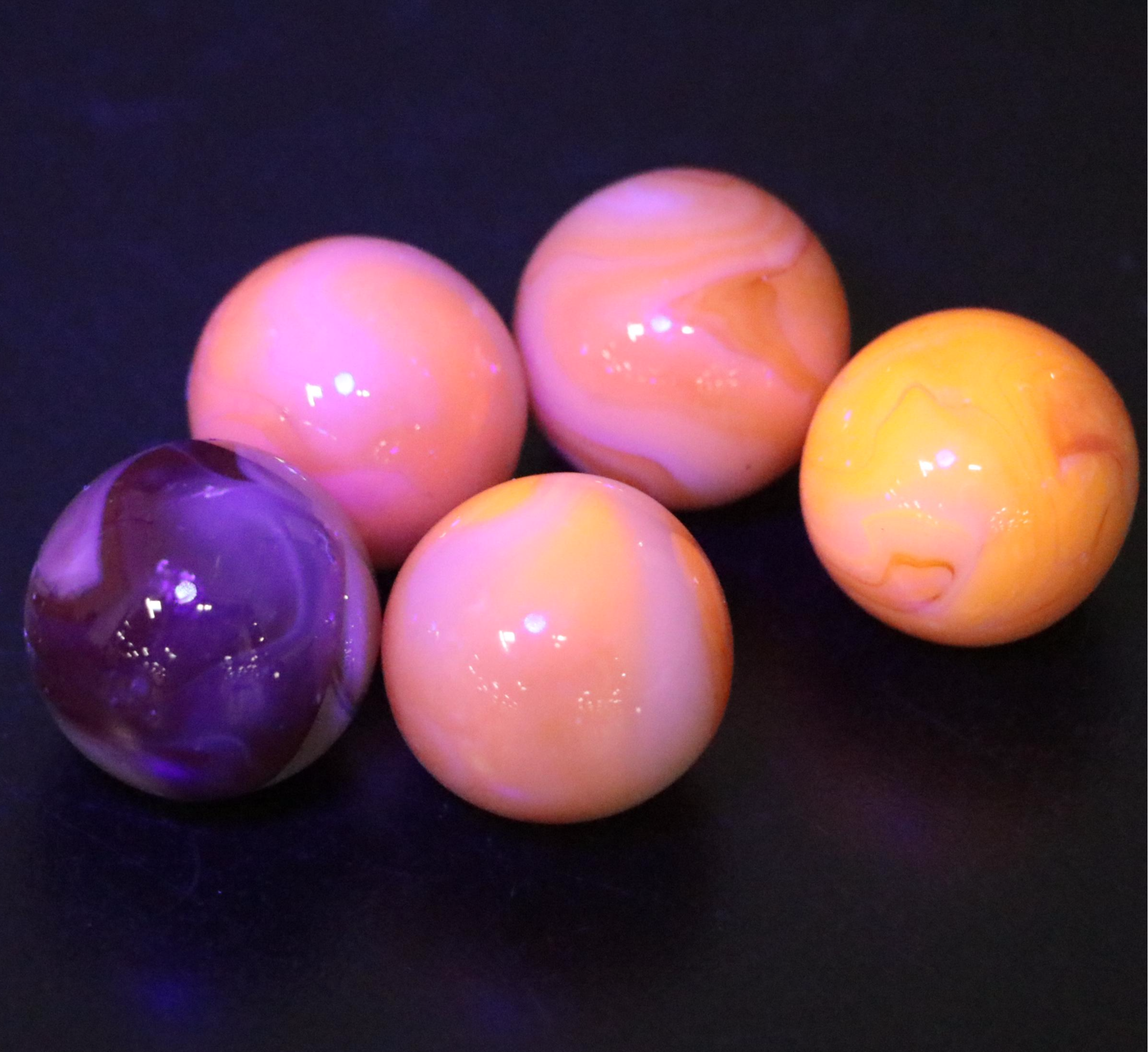 Machine Made Opaque Rainbow Marbles with More Machine Made Glass Marbles