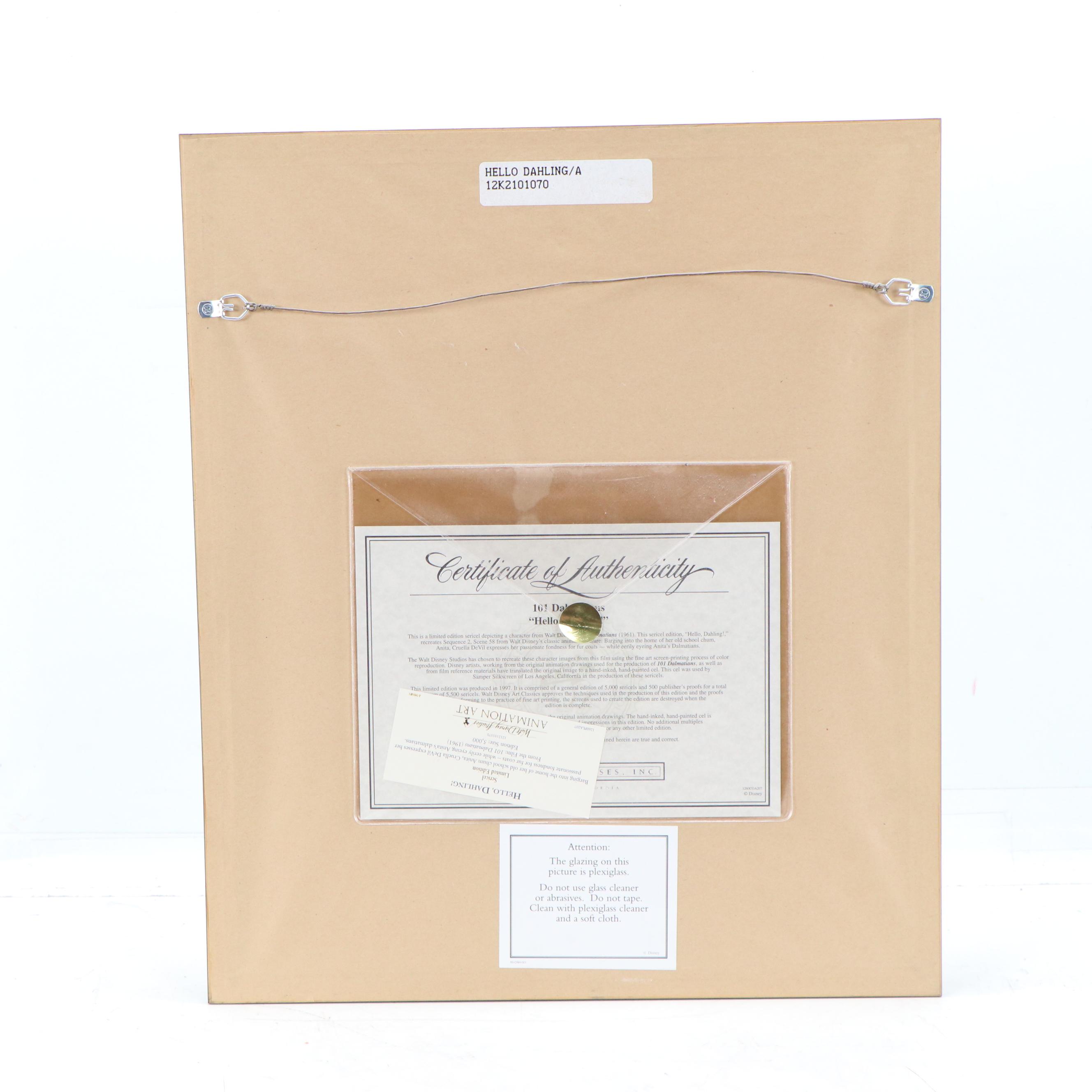 Disney 101 Dalmatians Sericel "Hello, Dahling!," 1997