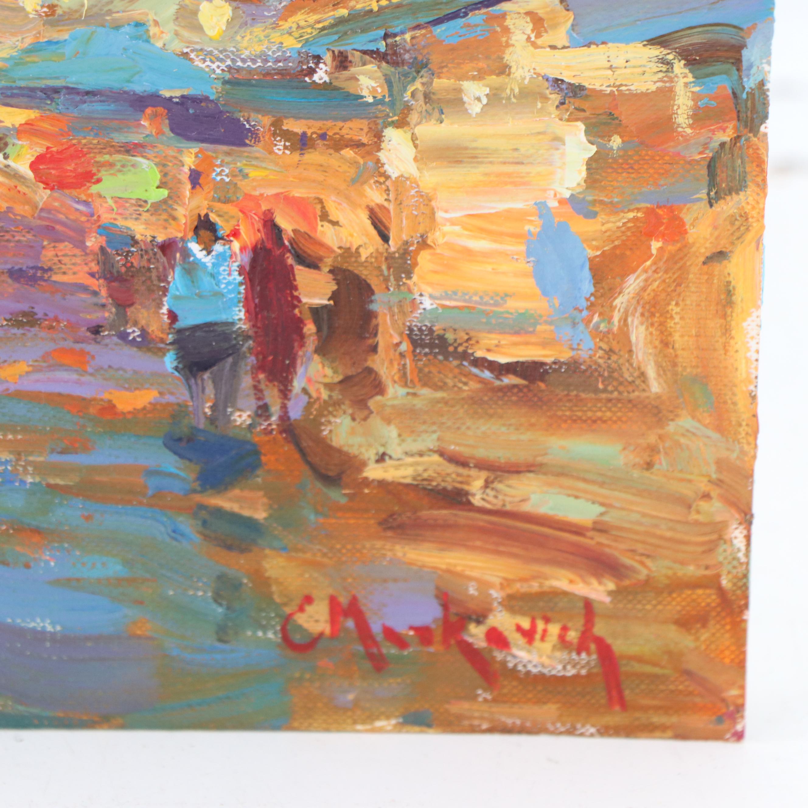 European Street Scene Oil Painting