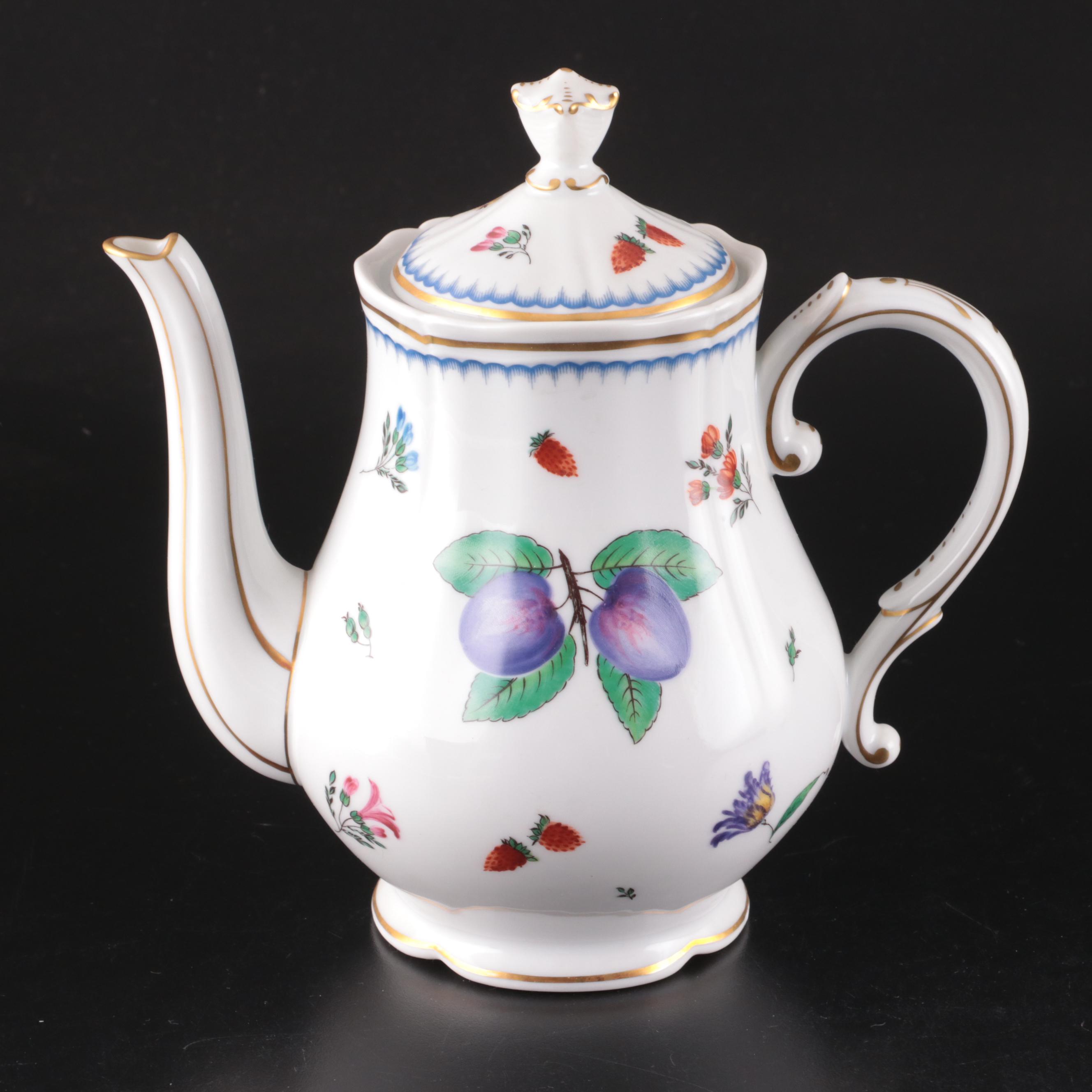 Richard Ginori "Italian Fruits" Porcelain Coffee Pot and More Serveware