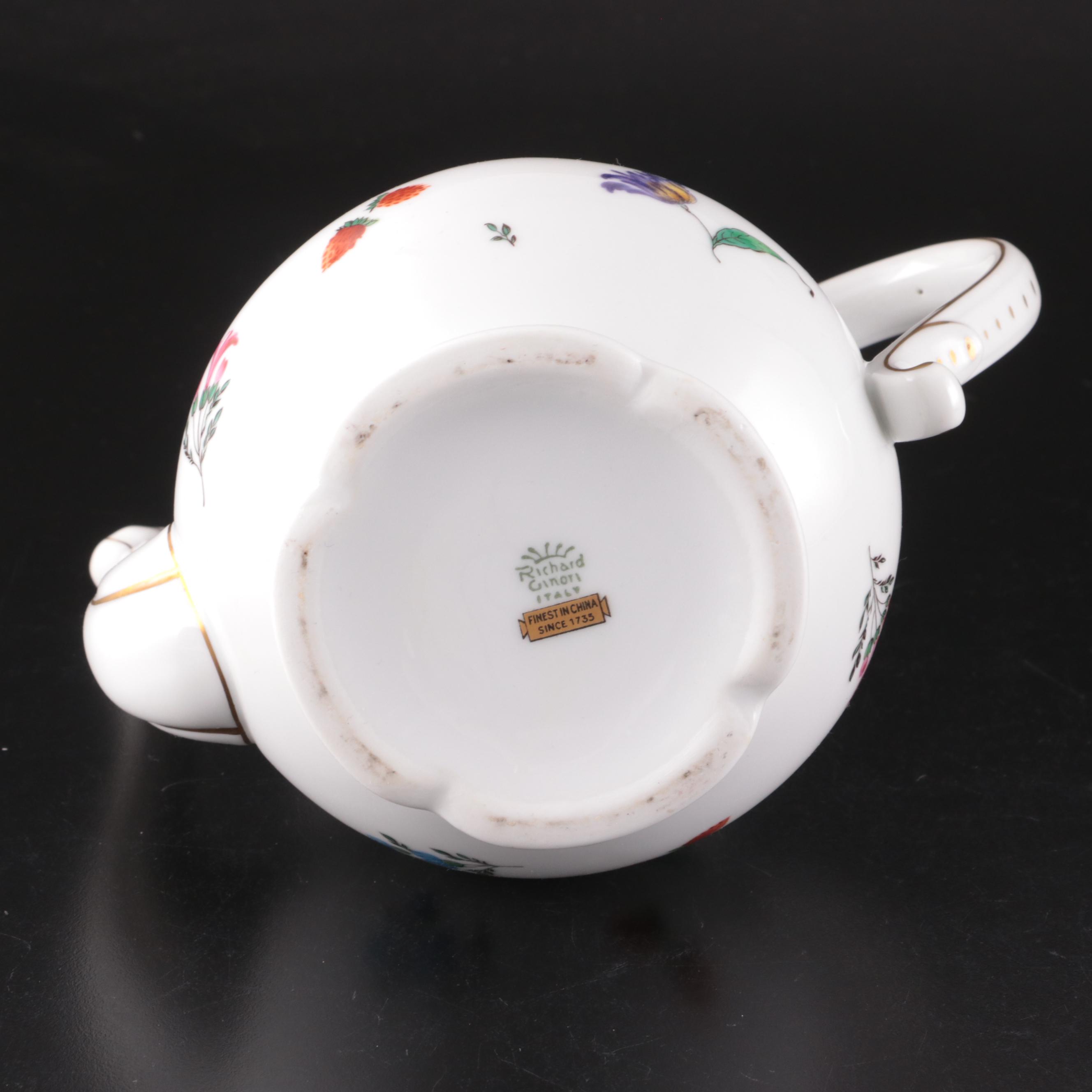 Richard Ginori "Italian Fruits" Porcelain Coffee Pot and More Serveware