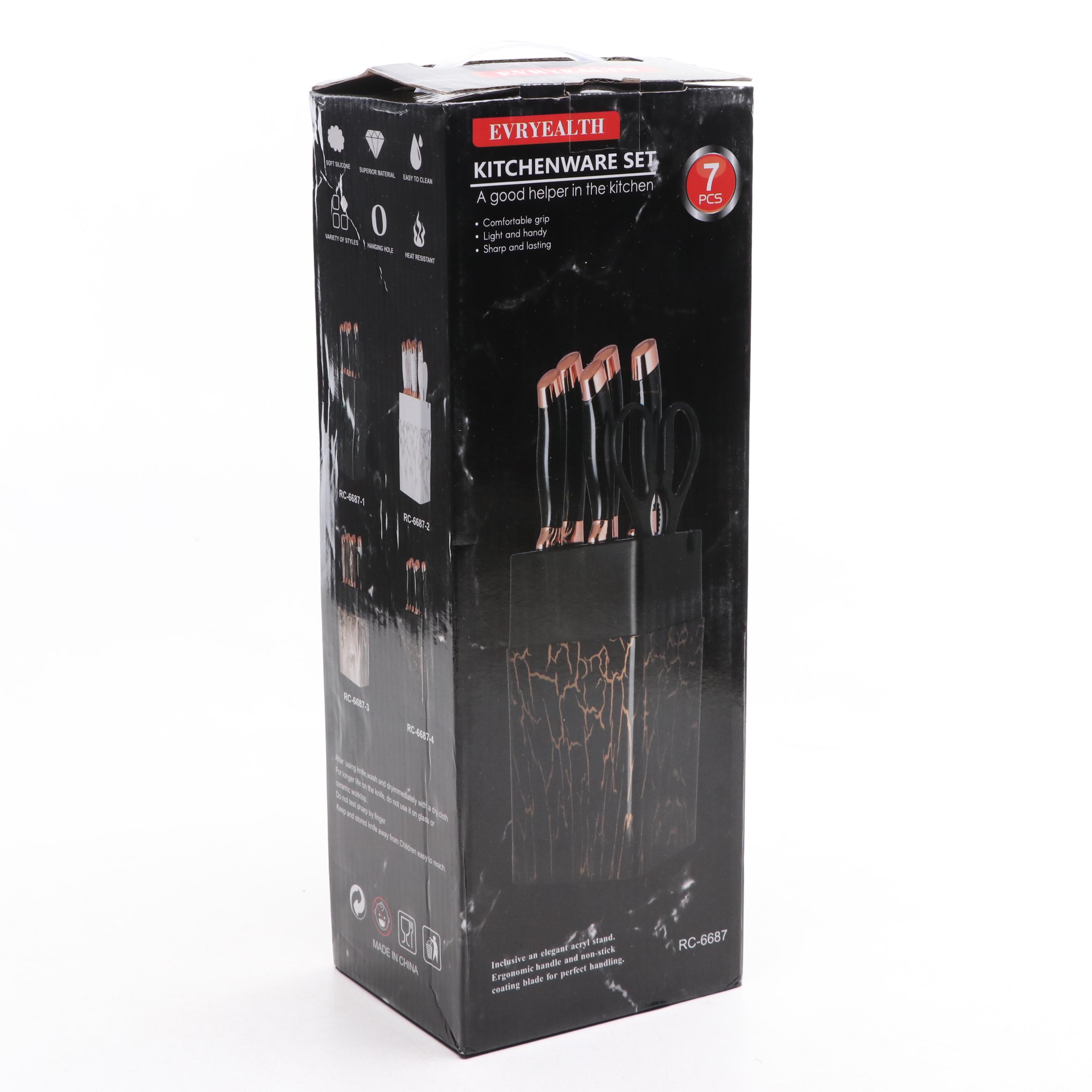 Evryealth Kitchen Knife Set with Cutlery Block