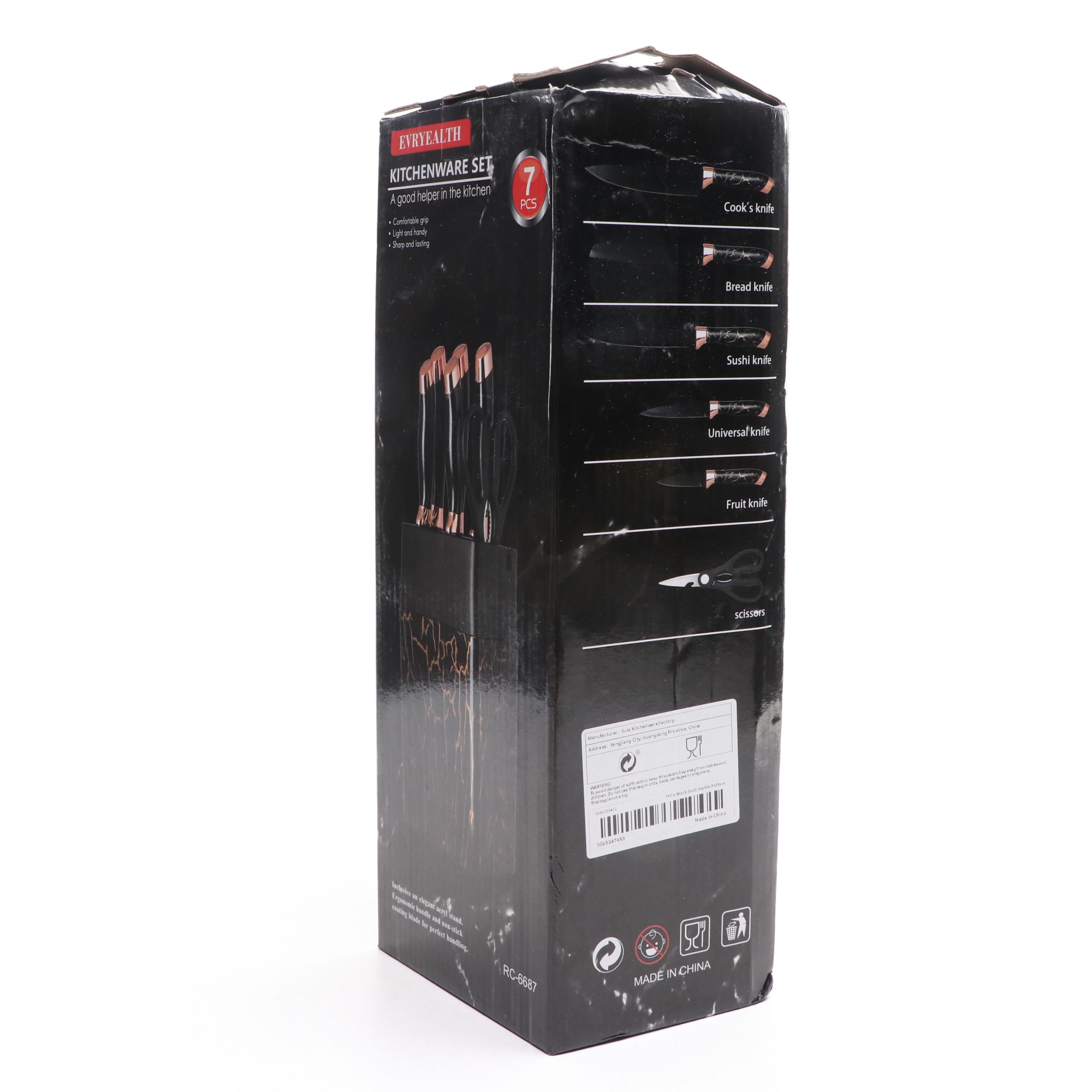 Evryealth Kitchen Knife Set with Cutlery Block