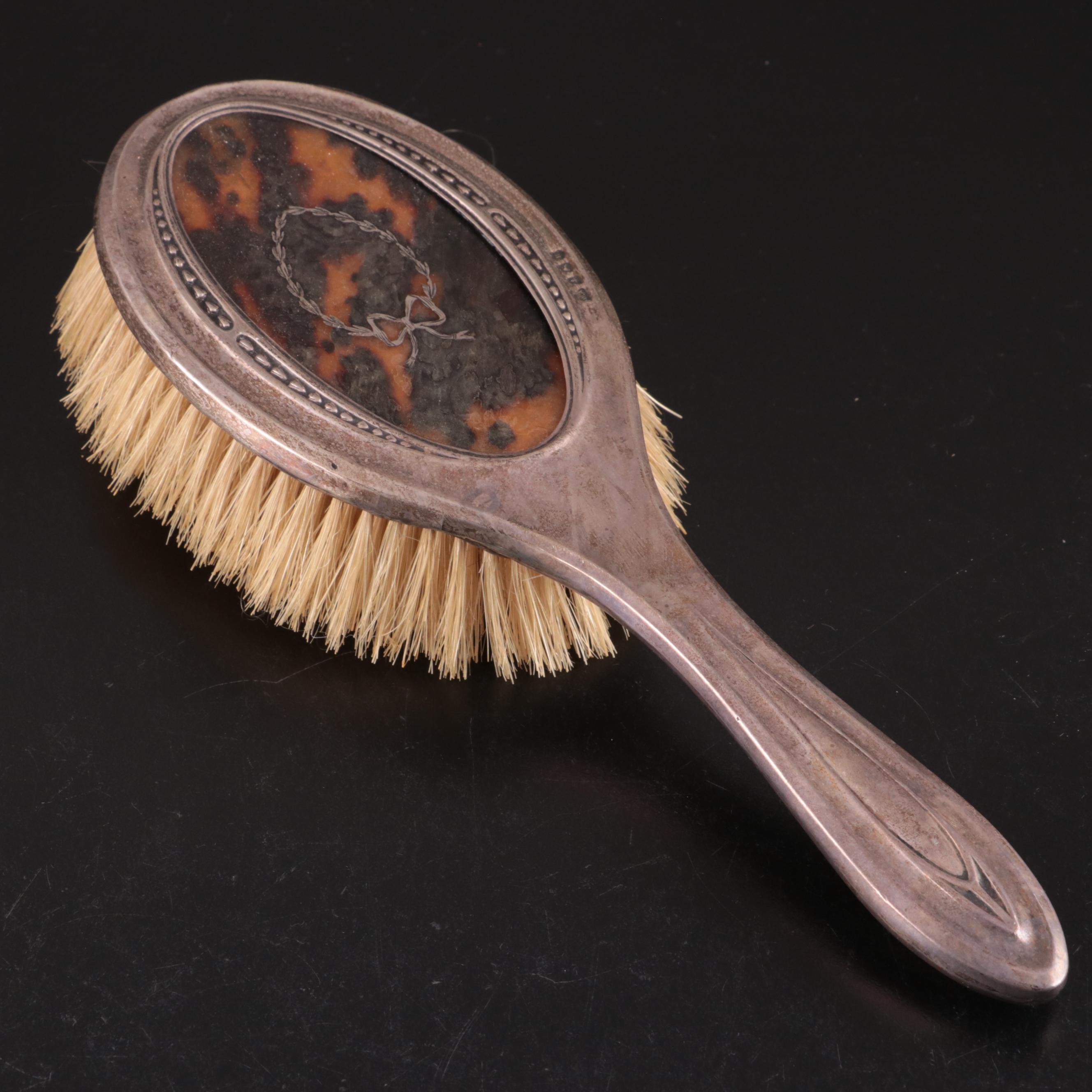 Sterling and Tortoise Shell Vanity Brush Sets, Early 20th C