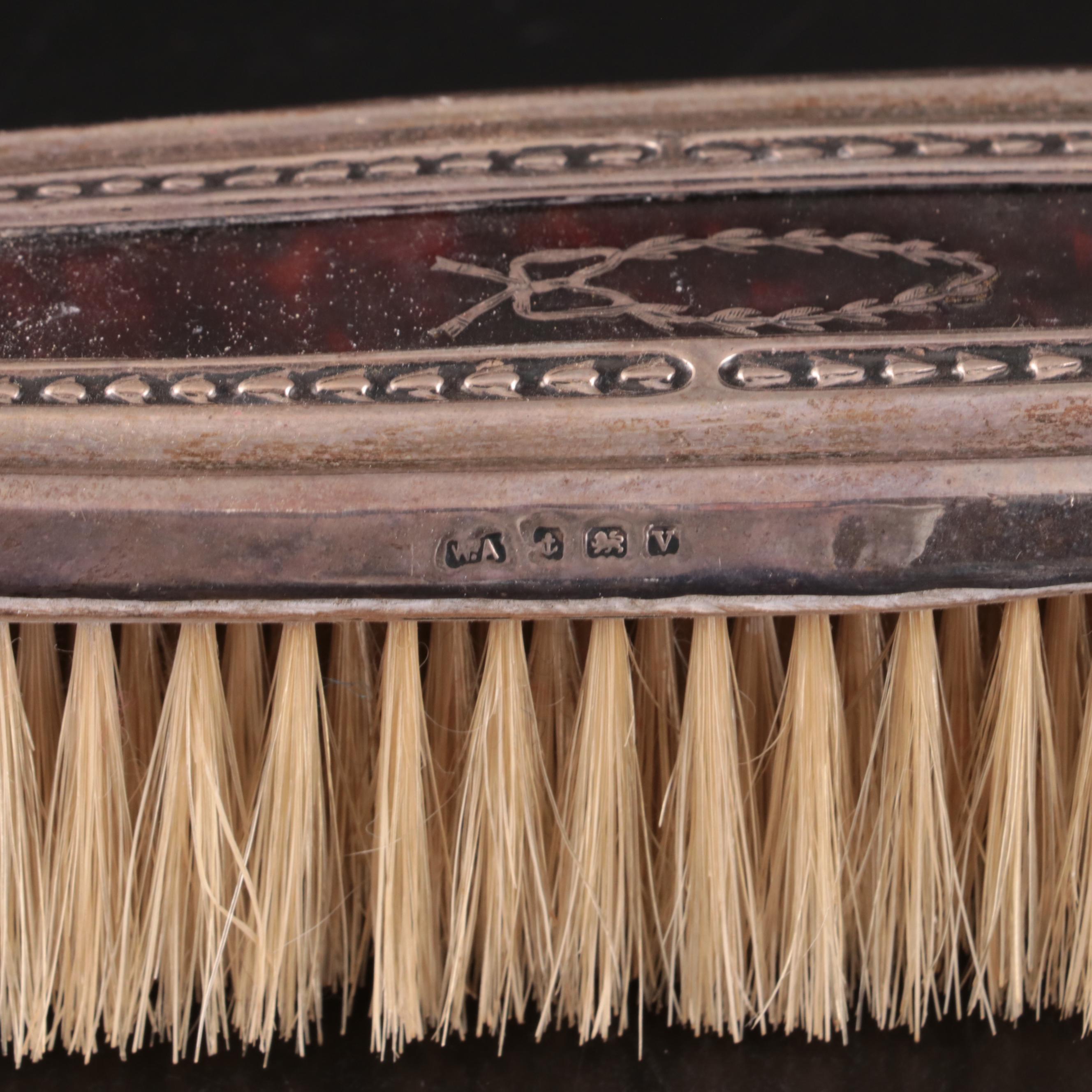 Sterling and Tortoise Shell Vanity Brush Sets, Early 20th C