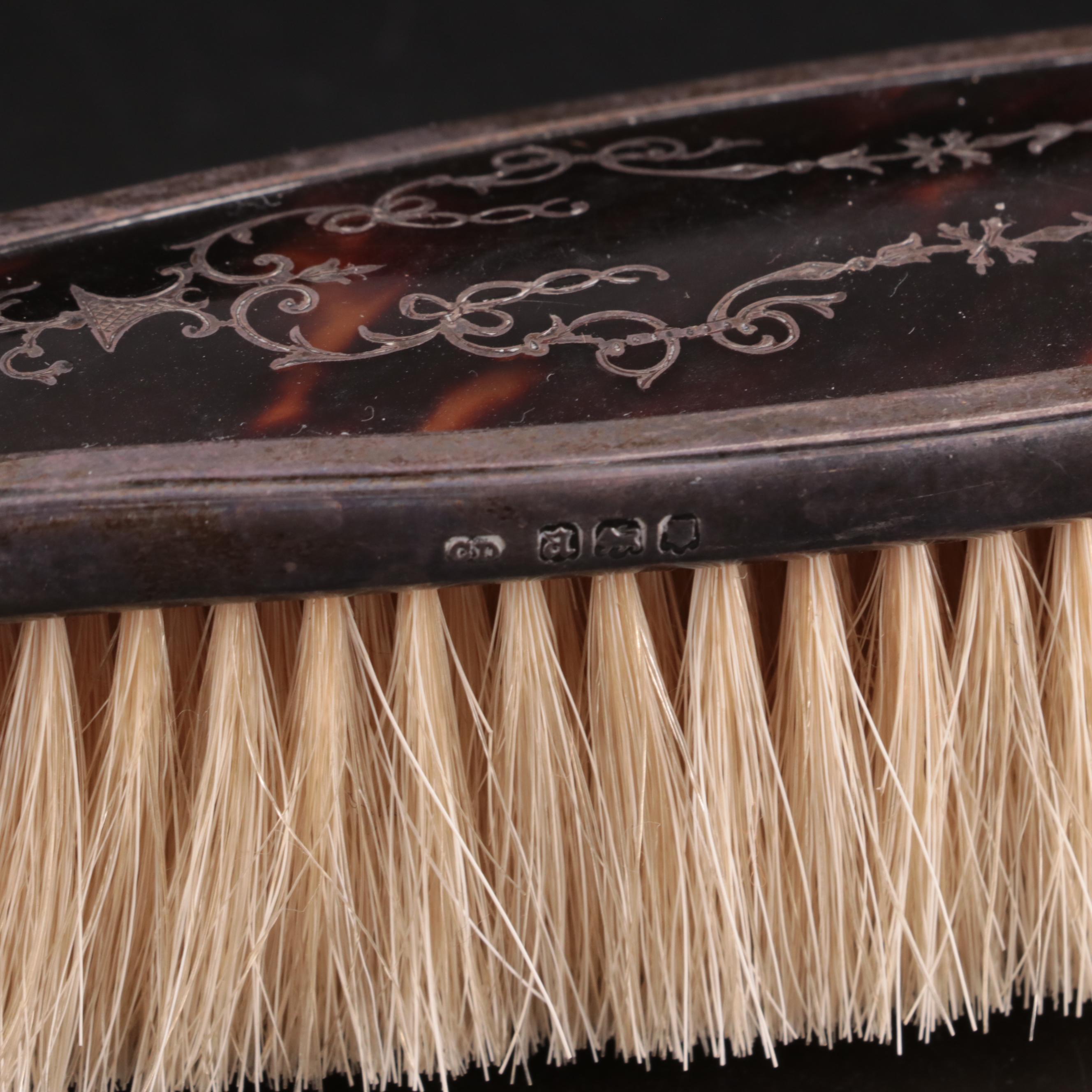Sterling and Tortoise Shell Vanity Brush Sets, Early 20th C