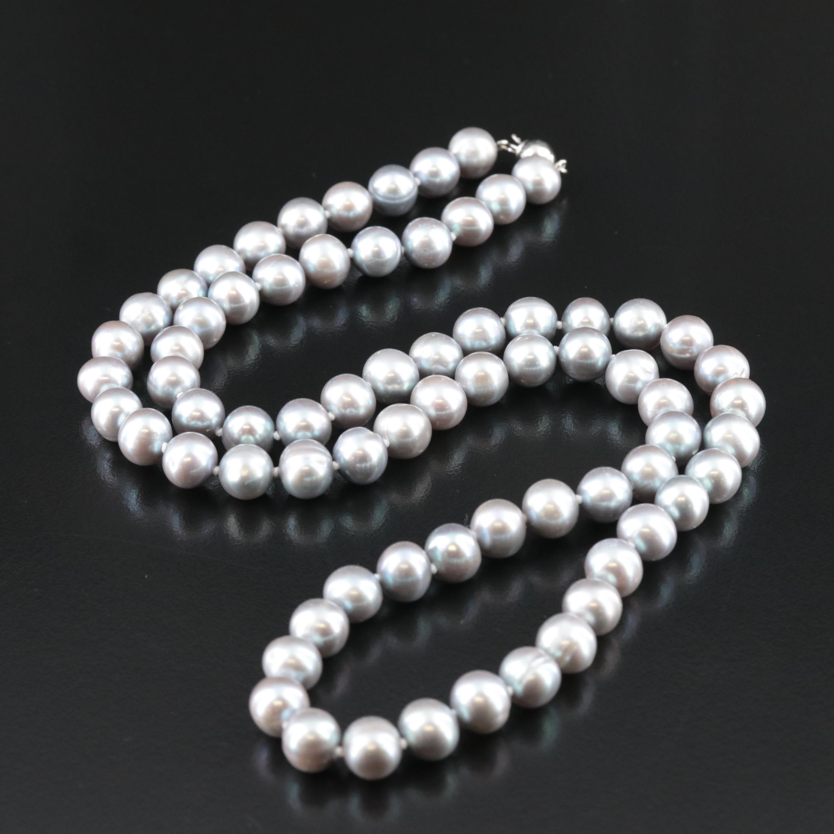 Pearl Necklace with Sterling Clasp