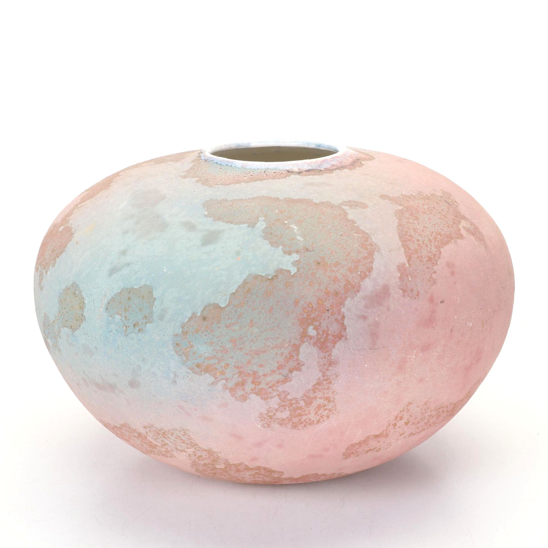 Hand-Thrown Signed Pottery Vase with Glazed Interior, 1966