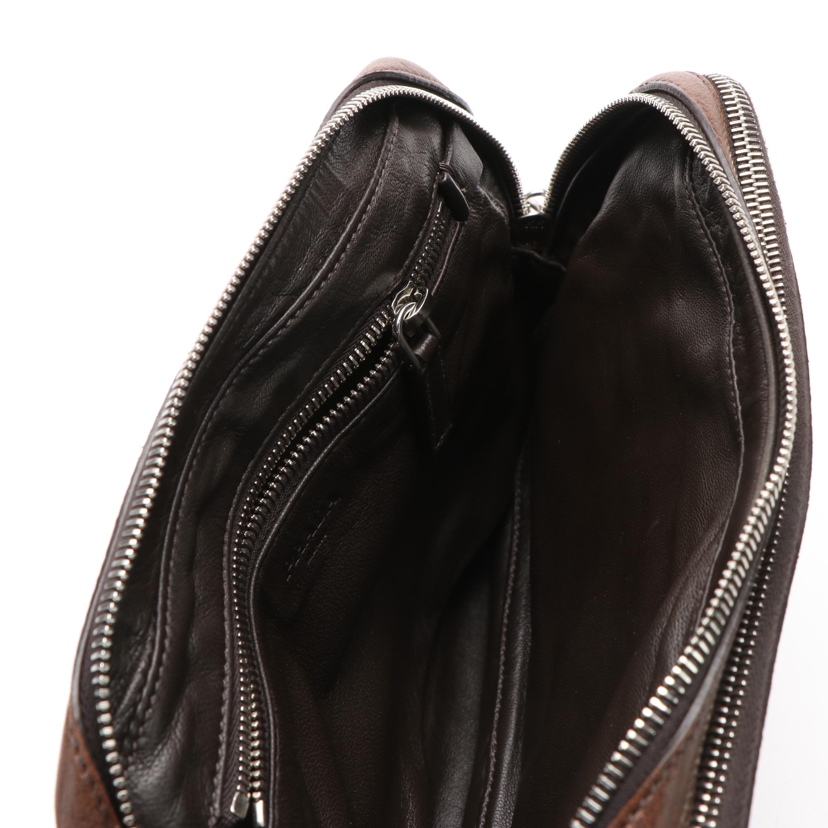 Prada Clutch Bag in Brown Leather