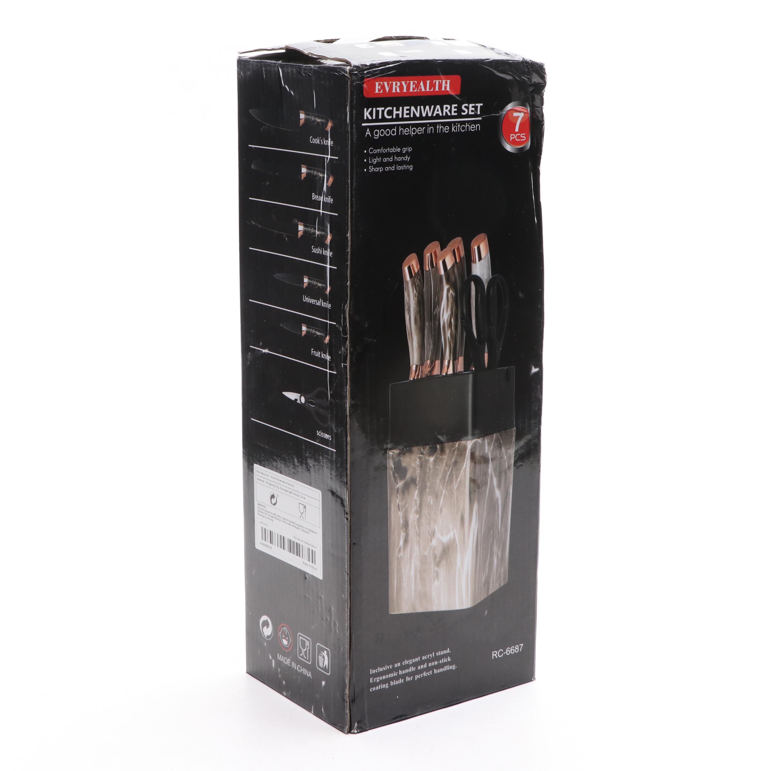 Evryealth Kitchen Knife Set with Cutlery Block