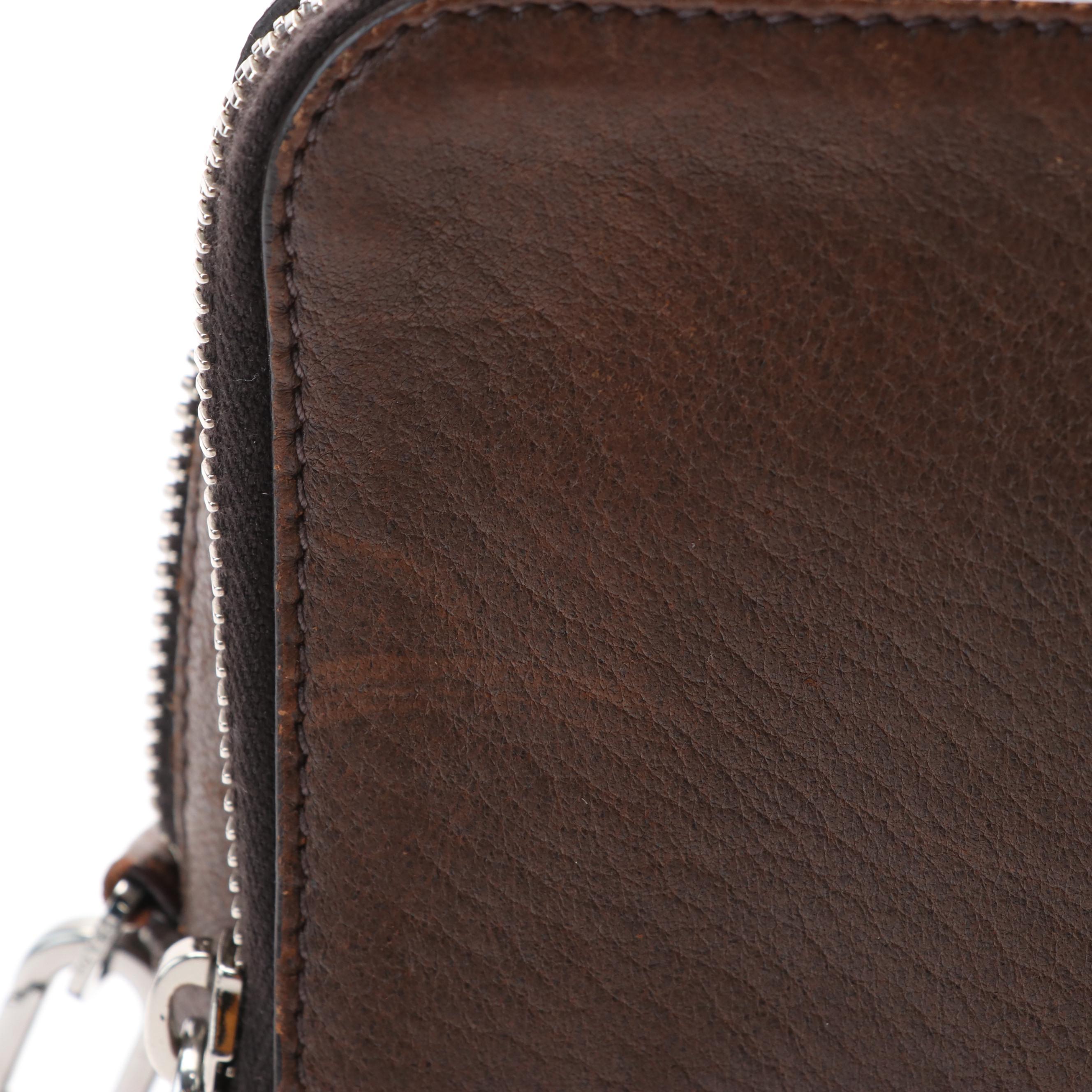 Prada Clutch Bag in Brown Leather