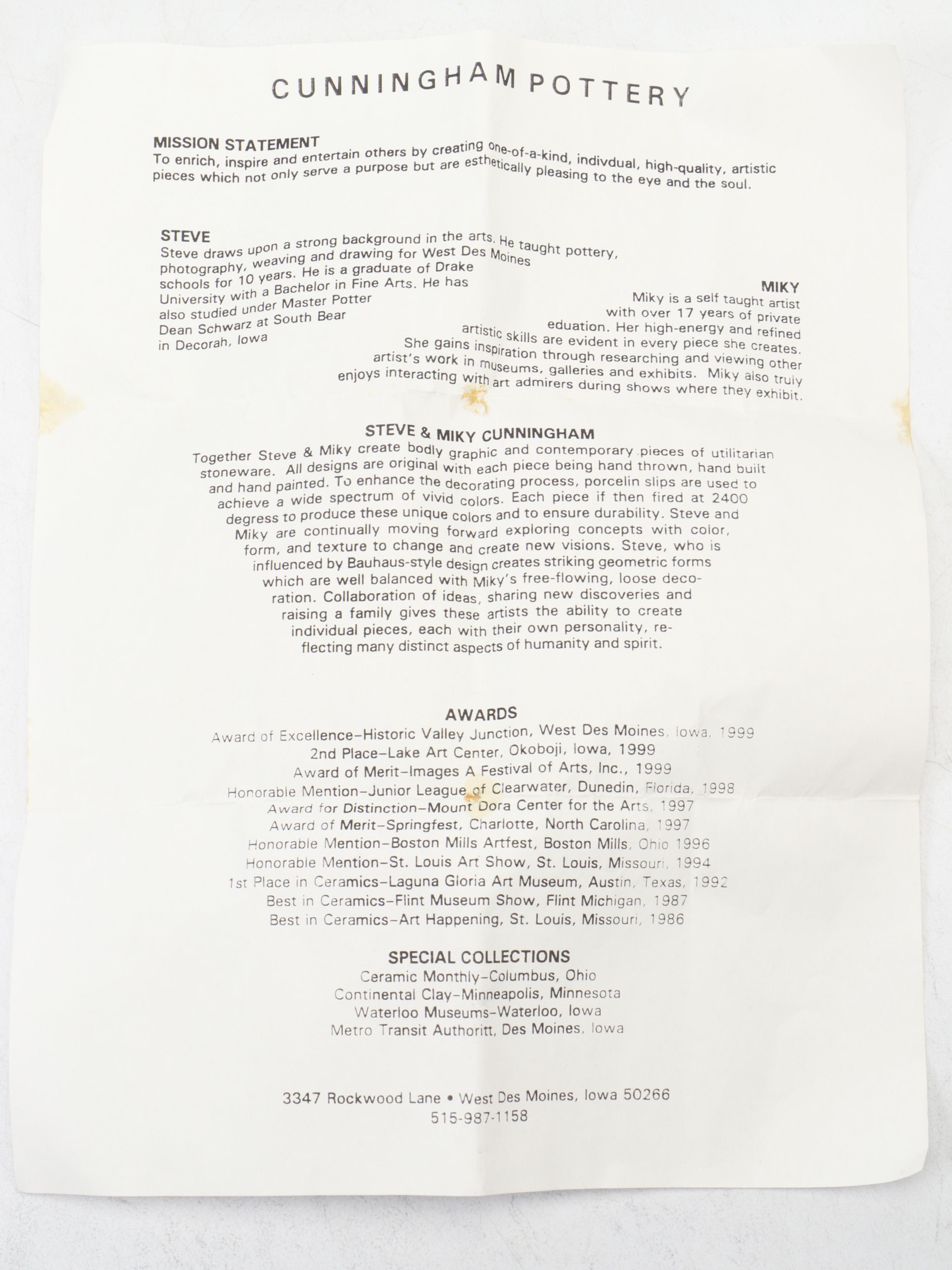 Cunningham Pottery Bowl