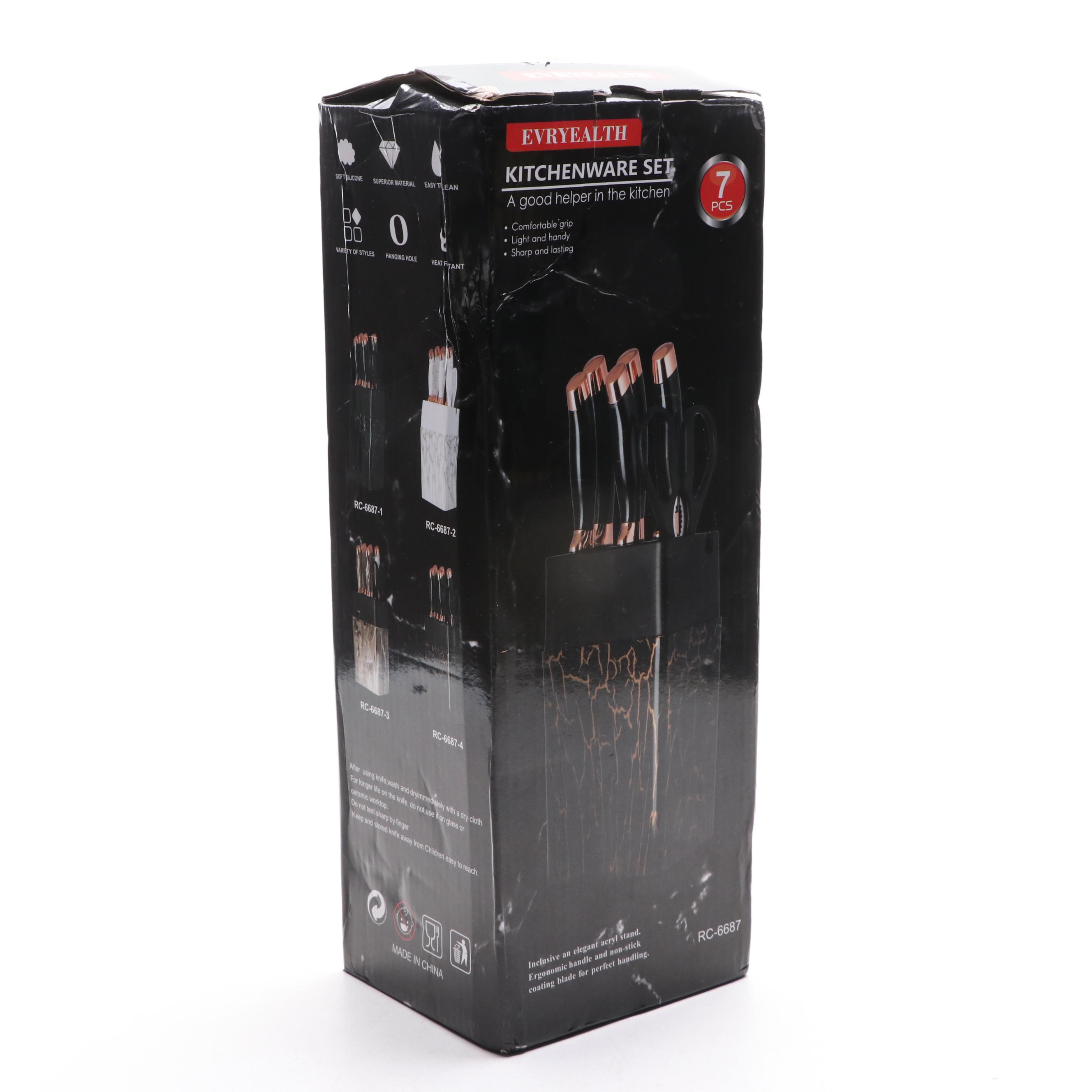 Evryealth Kitchen Knife Set with Cutlery Block