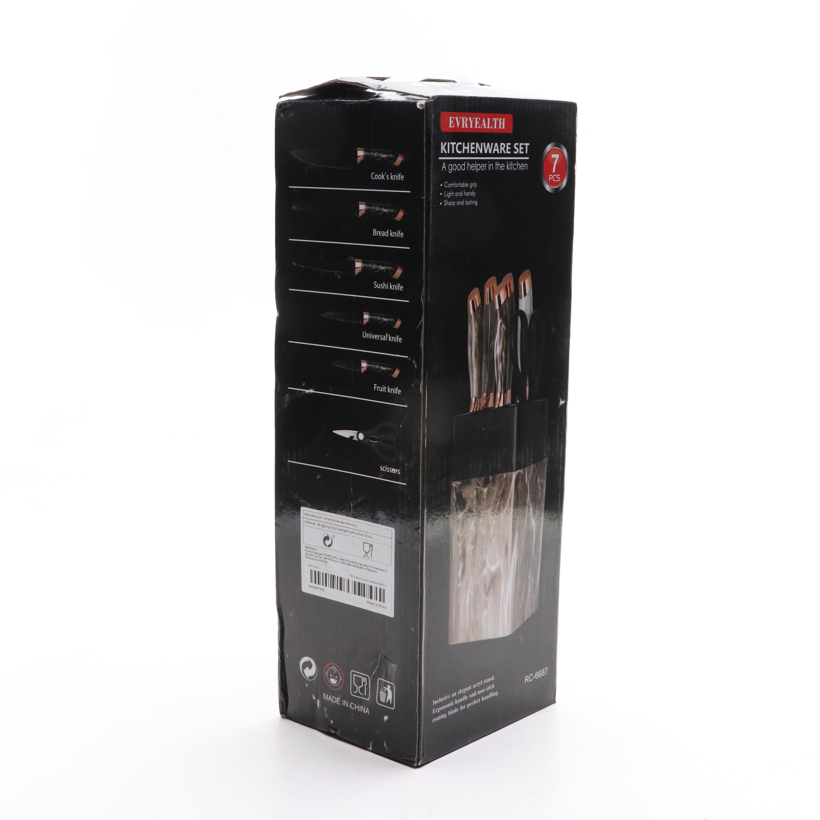 Evryealth Kitchen Knife Set with Cutlery Block