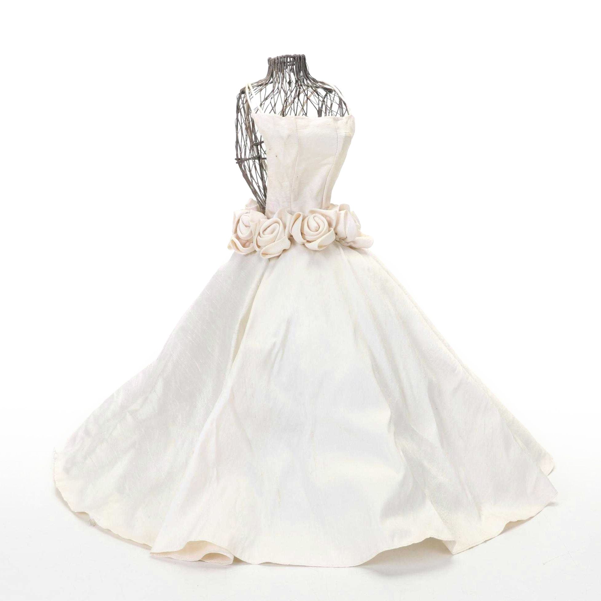 Wire Mesh Doll Dress Form with Silk Dress