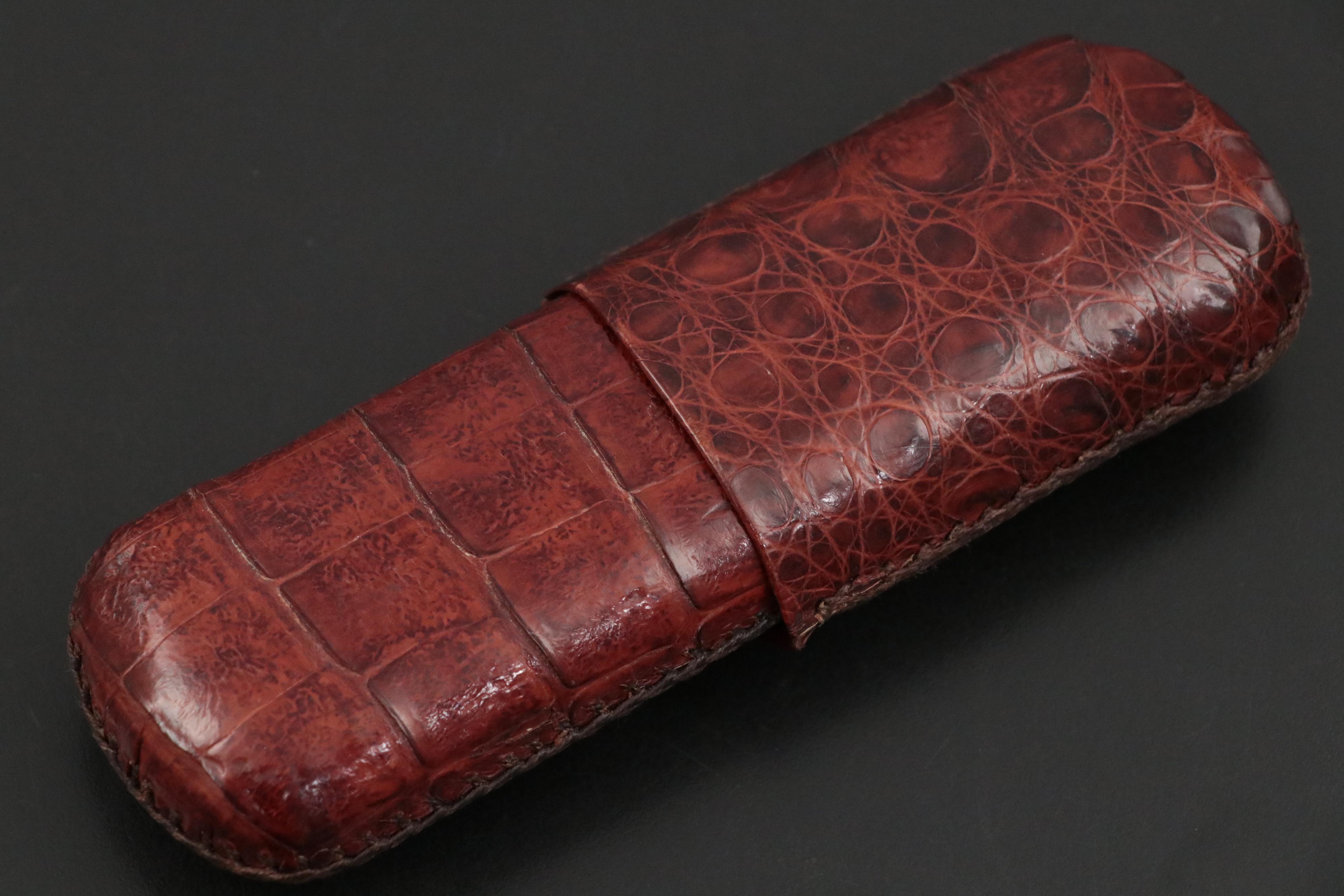 James Dixon & Sons Ltd Sterling Silver Base Hip Flask with Leather Cigar Case