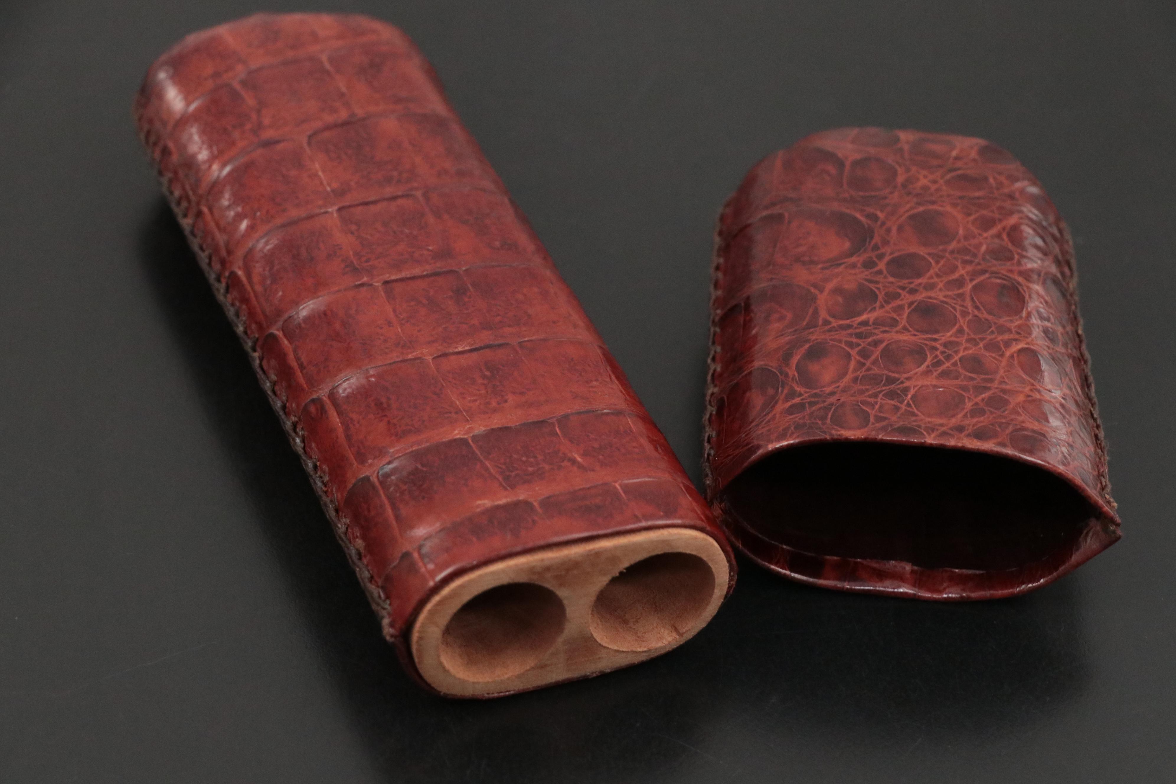 James Dixon & Sons Ltd Sterling Silver Base Hip Flask with Leather Cigar Case