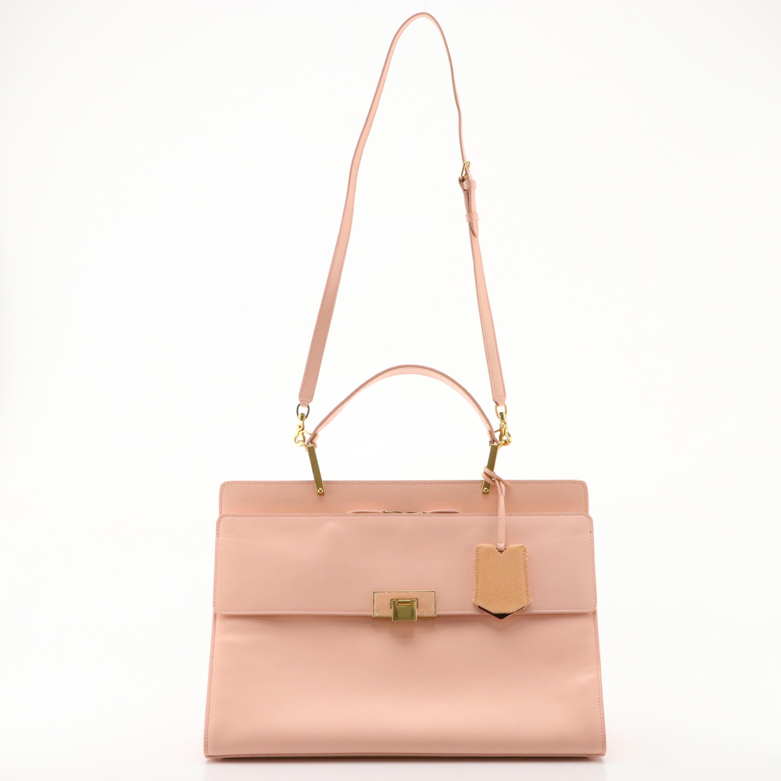 Balenciaga Le Dix Cartable Bag in Smooth Calfskin Leather with Stingray Trim