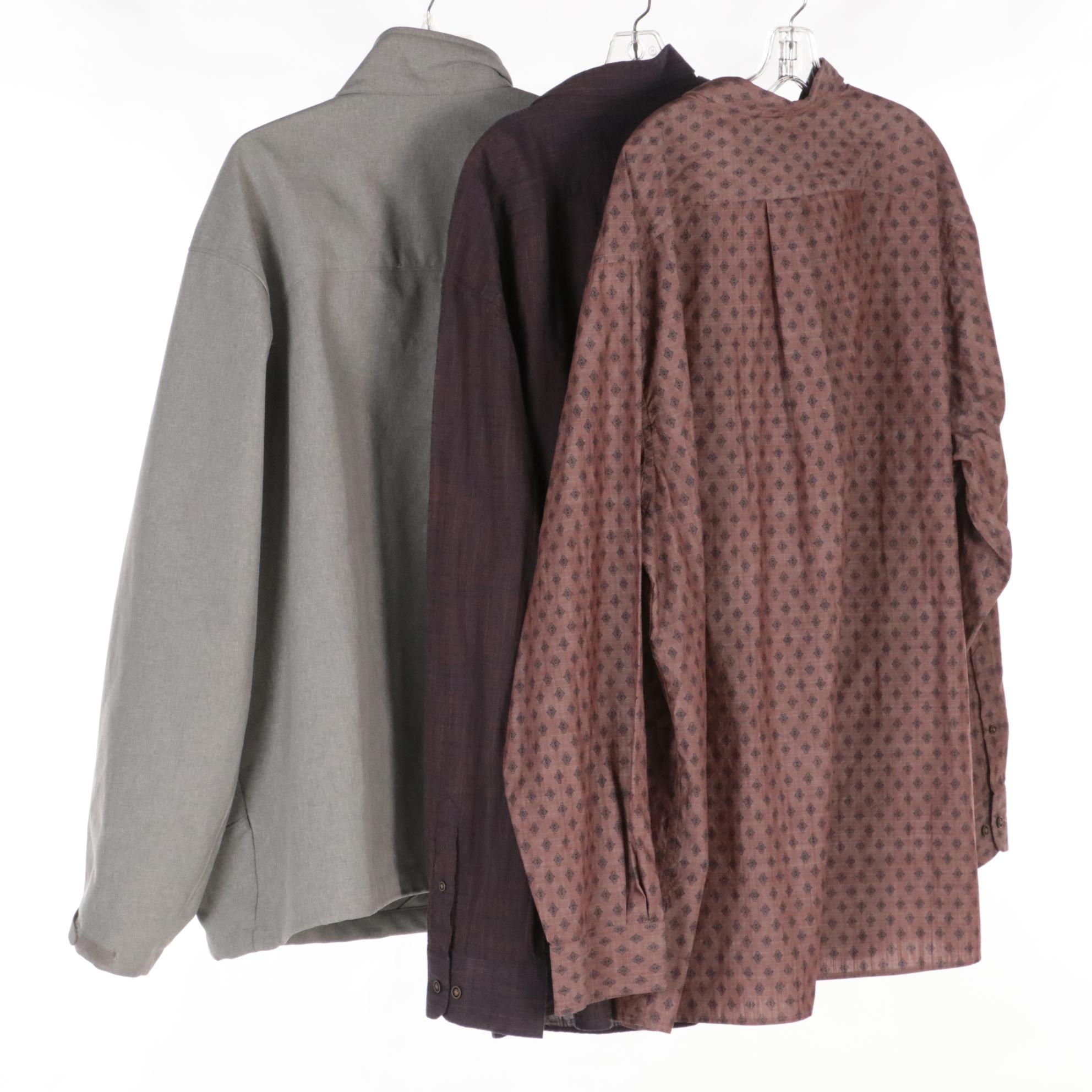 Men's Zipper-Front Jacket and Cotton Button-Down Shirts