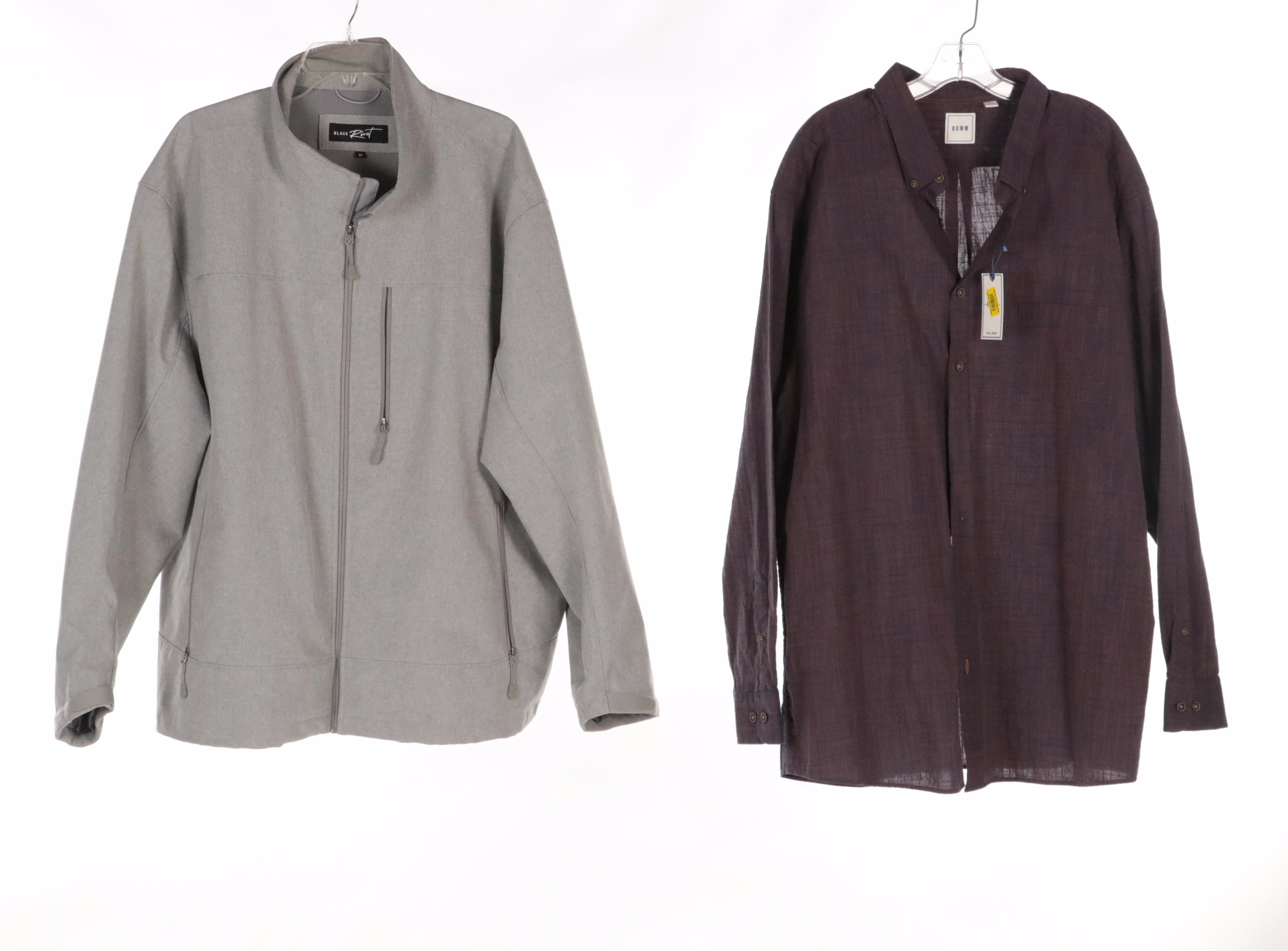 Men's Zipper-Front Jacket and Cotton Button-Down Shirts