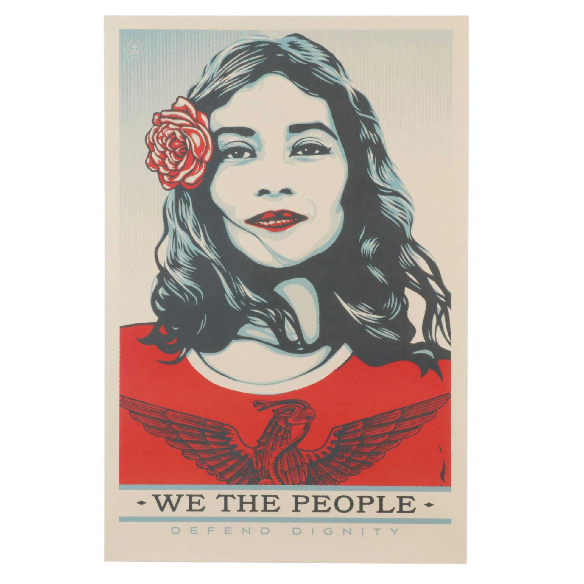 Shepard Fairey for Amplifier Offset Poster "We the People: Defend Dignity"