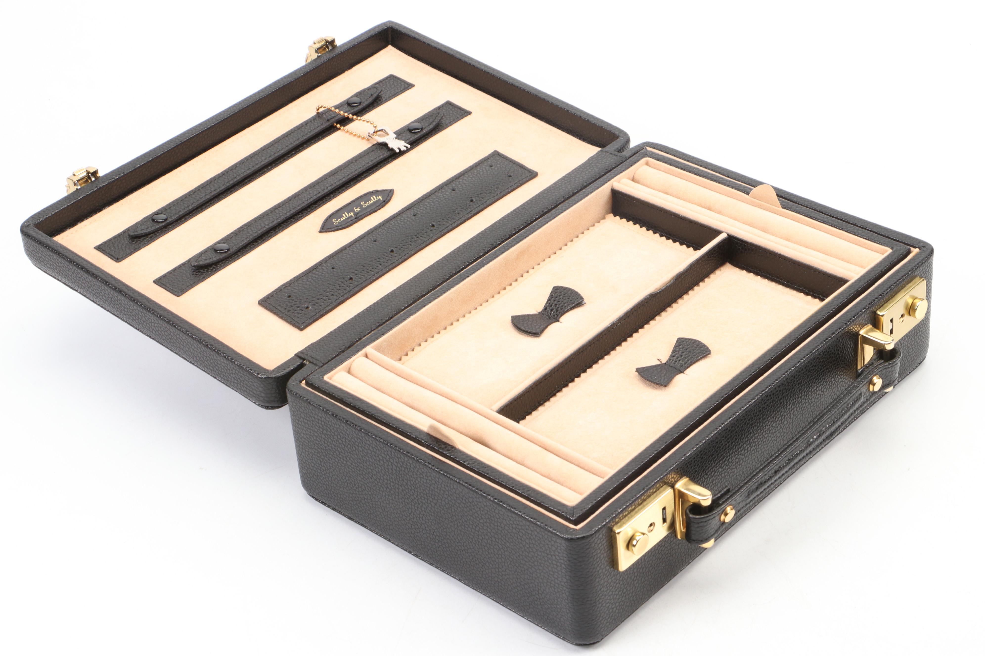 Scully & Scully Italian Leather Travel Jewelry Box