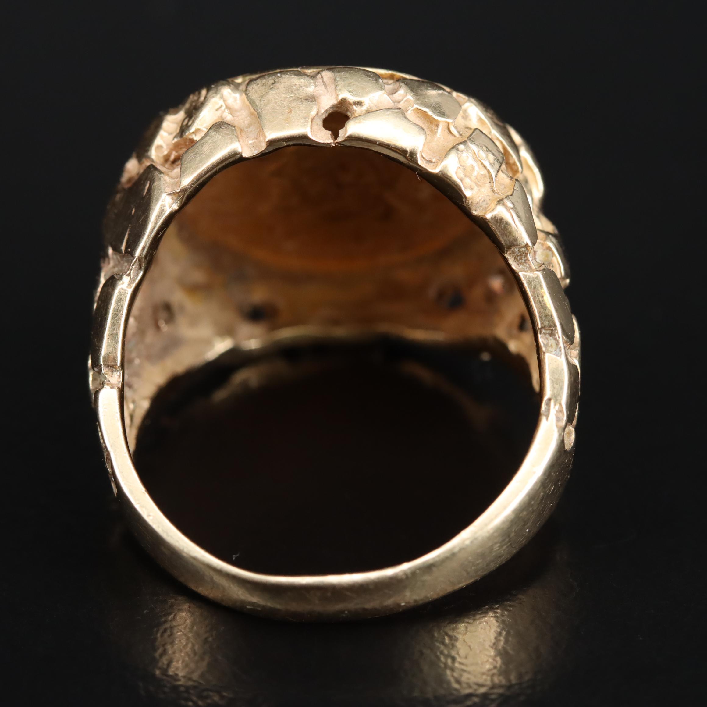 14K Ring with 1982 South African 1/10th Krugerrand Gold Coin