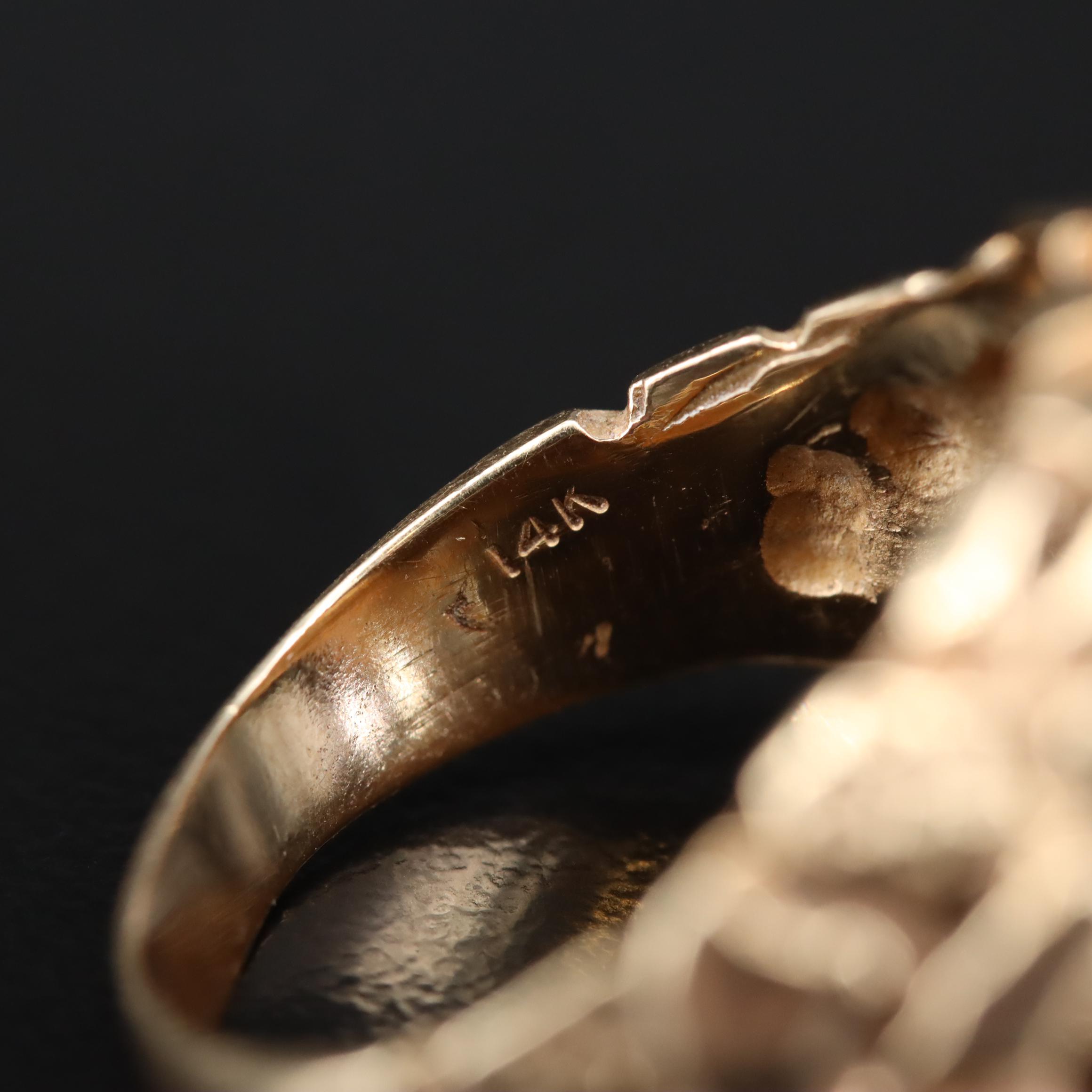 14K Ring with 1982 South African 1/10th Krugerrand Gold Coin