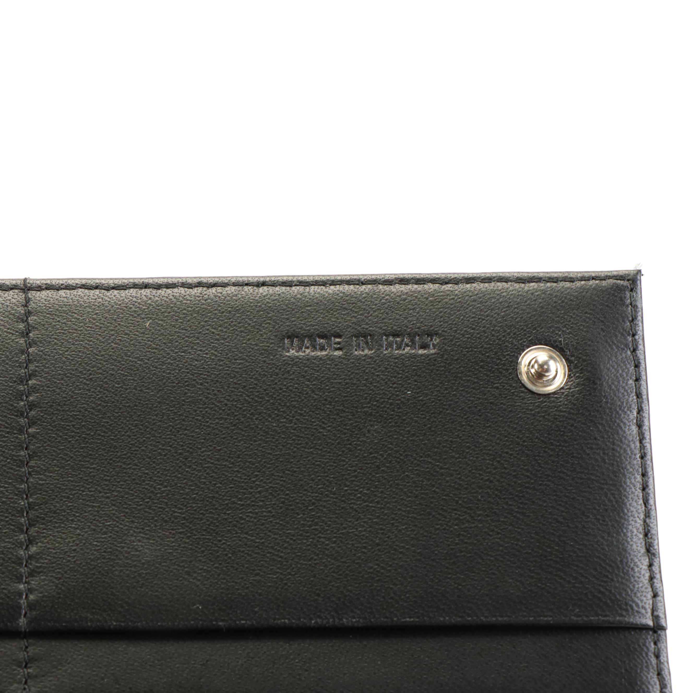 Prada Black Tessuto Nylon and Leather Continental Wallet