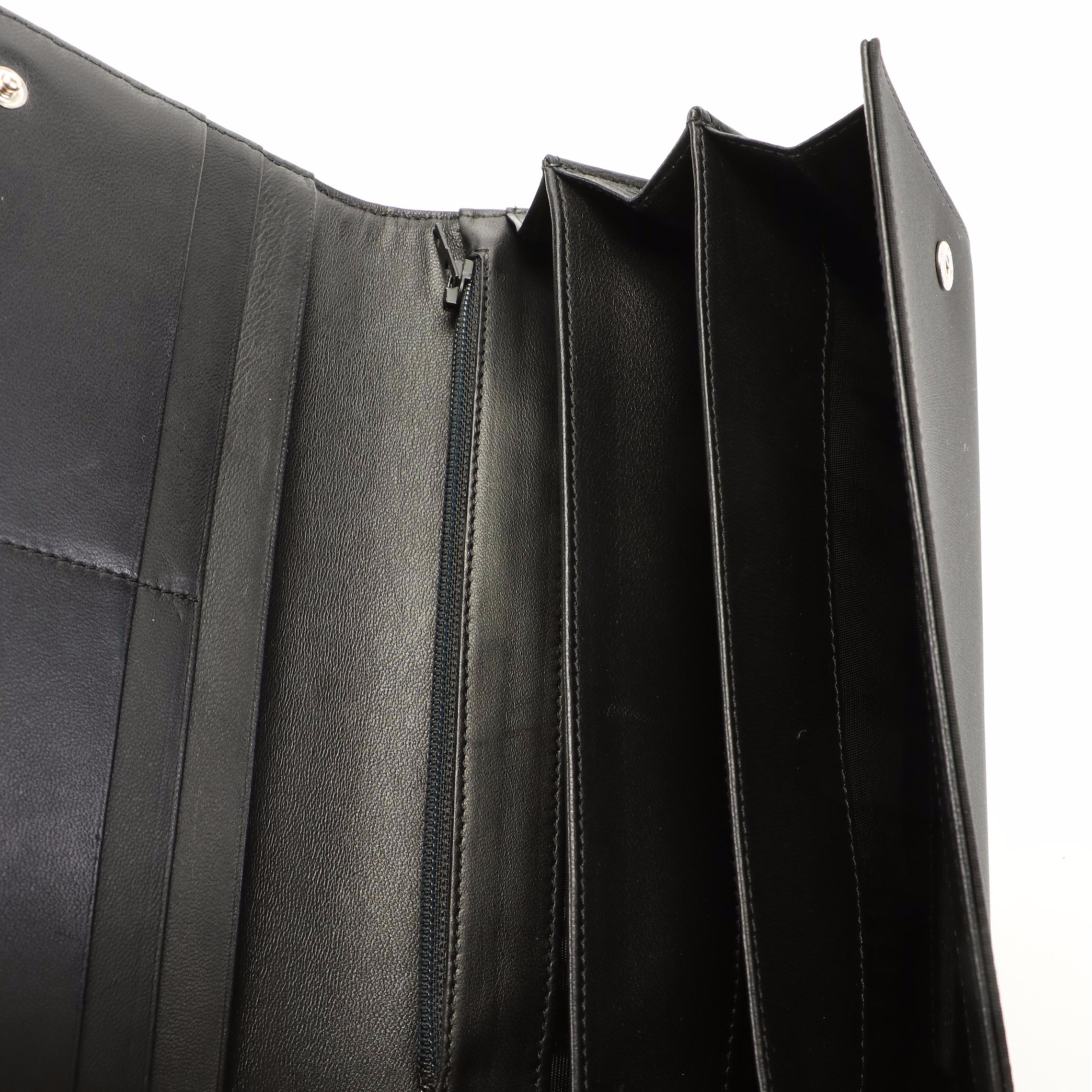 Prada Black Tessuto Nylon and Leather Continental Wallet