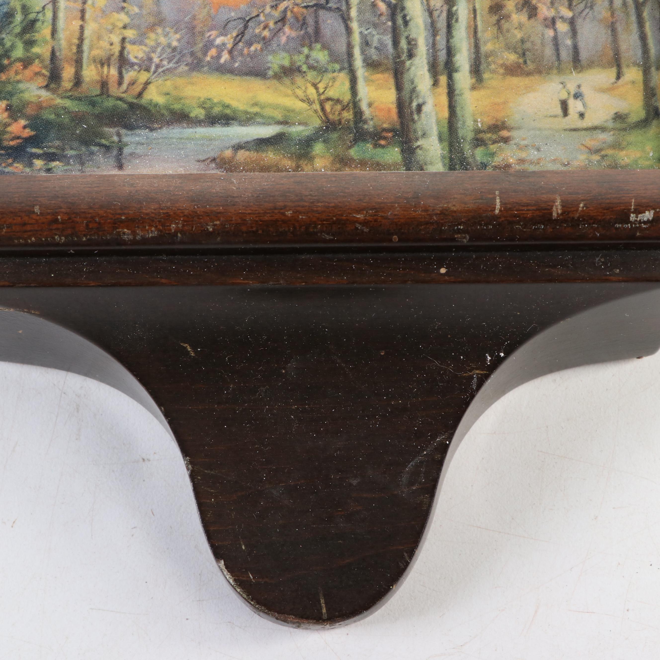 Sessions Electric Wooden Banjo Wall Clock with Offset Lithograph Panel