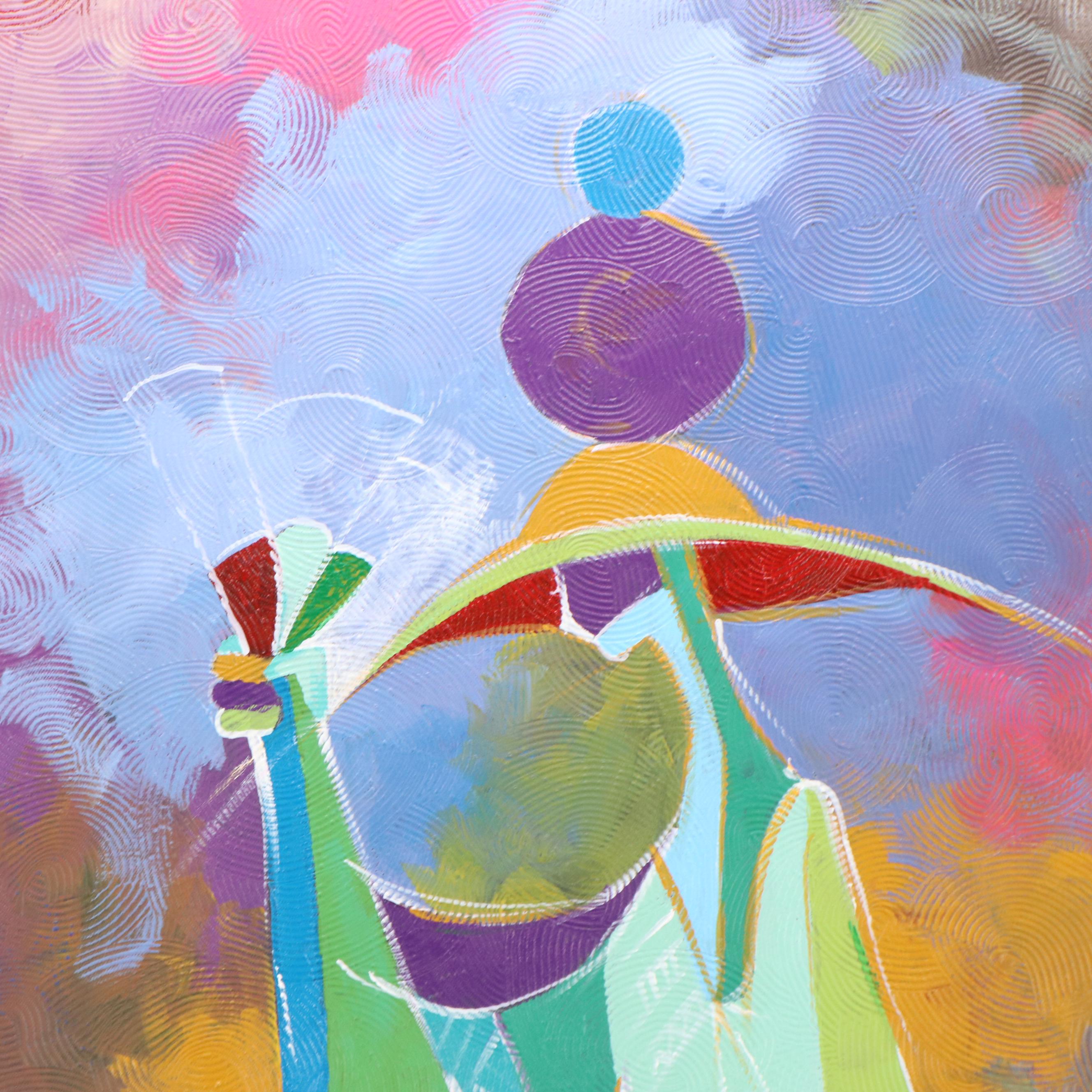 Ola Williams Stylized Mixed Media Painting "Florishing Man"