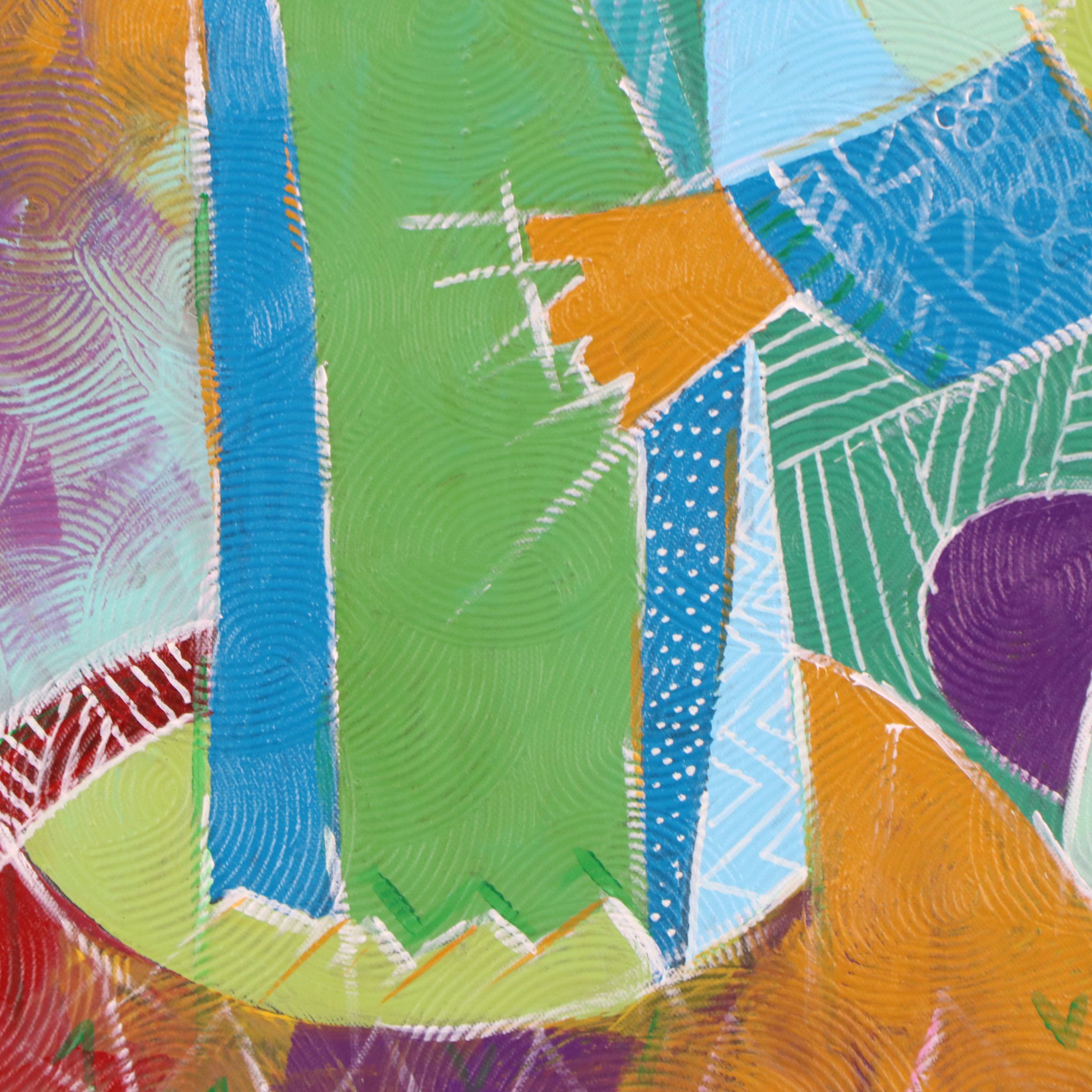 Ola Williams Stylized Mixed Media Painting "Florishing Man"