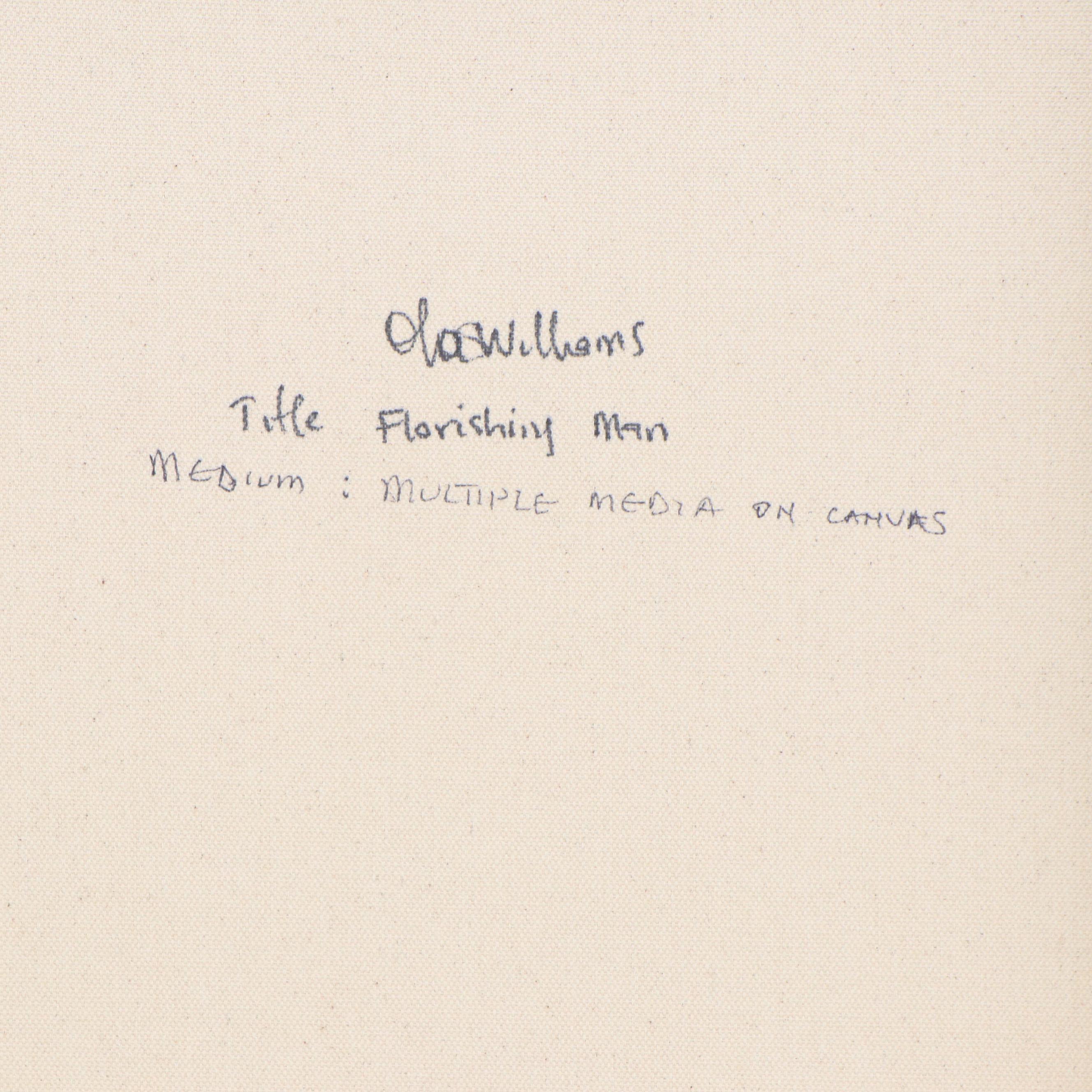 Ola Williams Stylized Mixed Media Painting "Florishing Man"