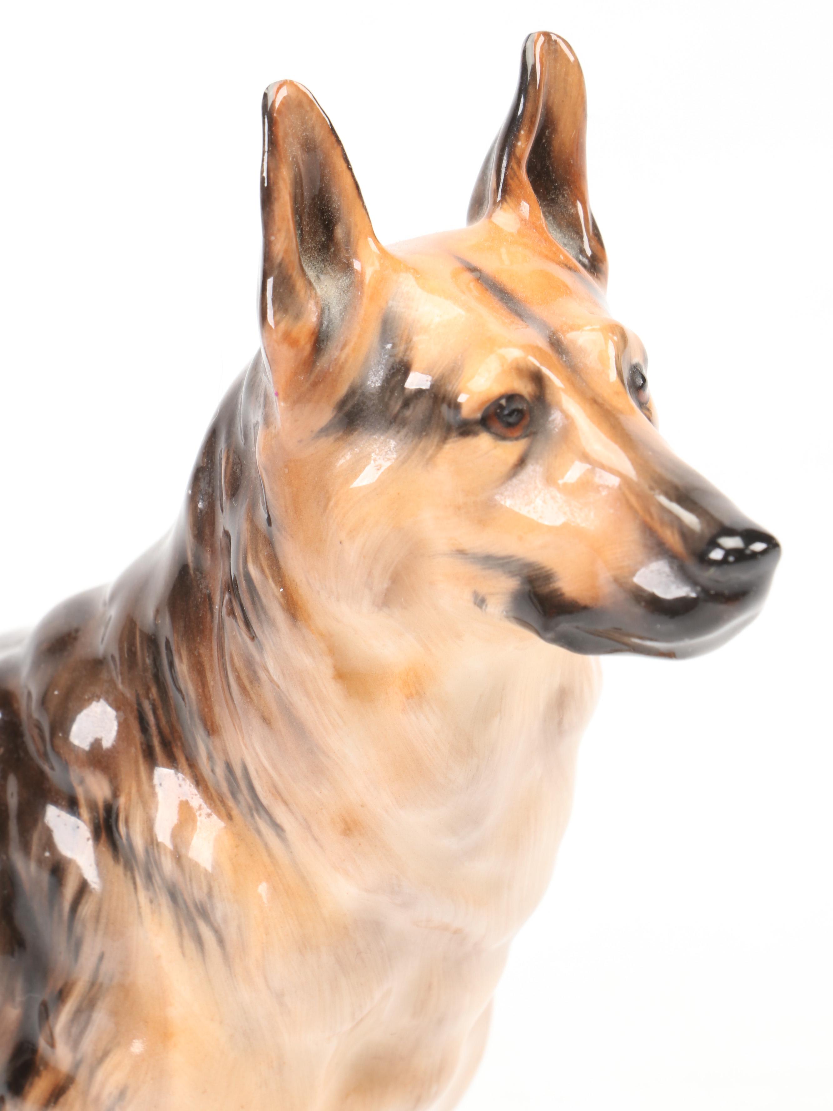 Royal Doulton Bone China Alsatian and Sandicast Cast Resin Labrador Figurines