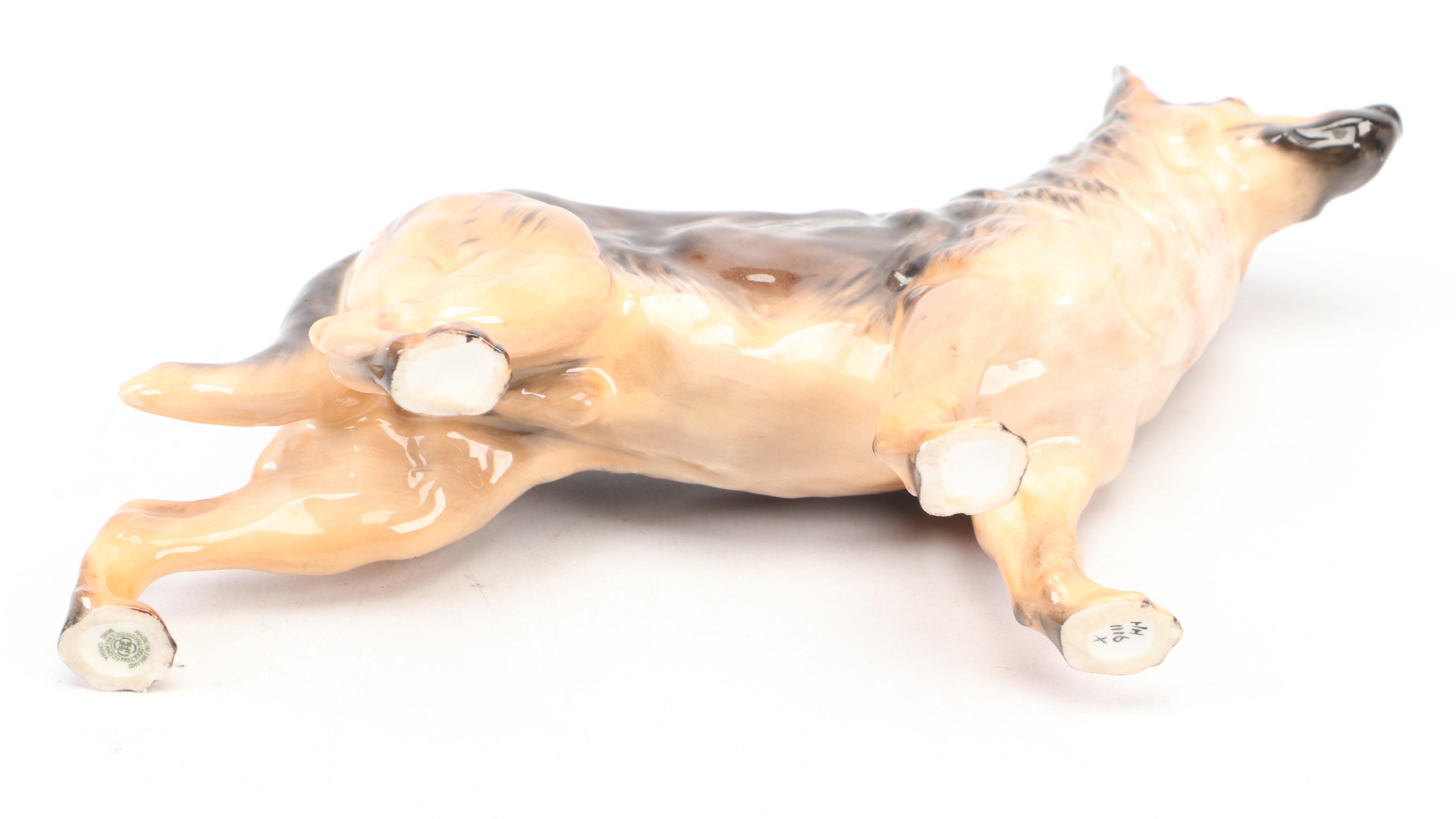 Royal Doulton Bone China Alsatian and Sandicast Cast Resin Labrador Figurines