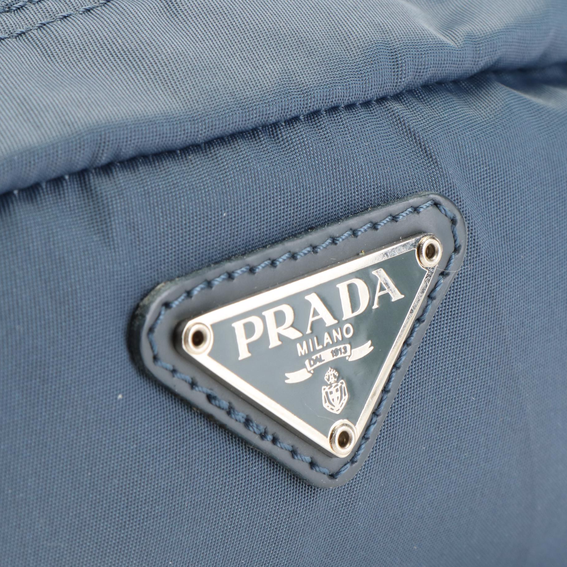 Prada Cosmetic Make-Up Pouch in Blue Nylon