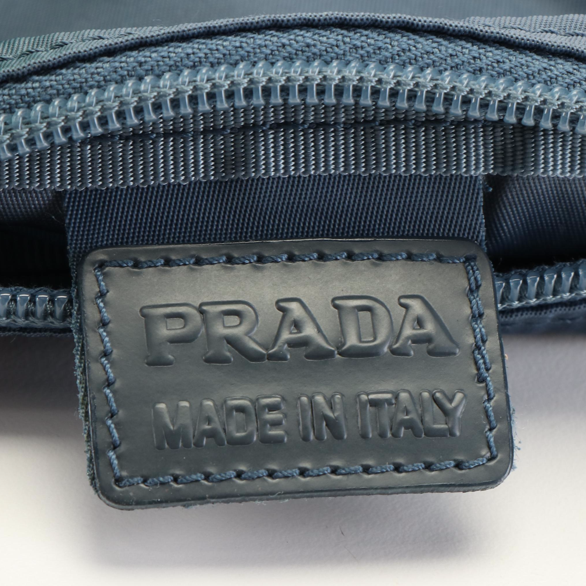 Prada Cosmetic Make-Up Pouch in Blue Nylon