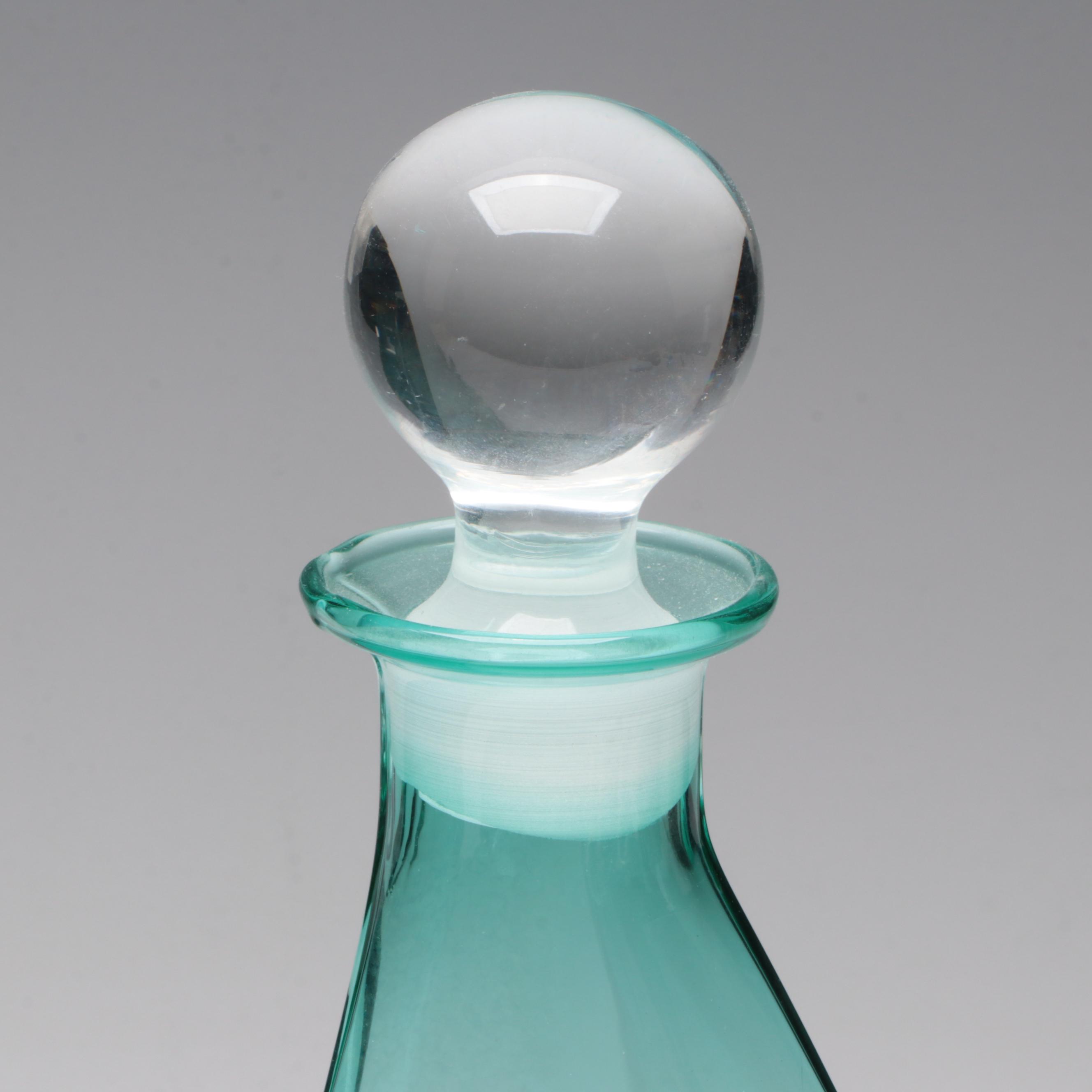 Aqua Glass Vase and Bottle